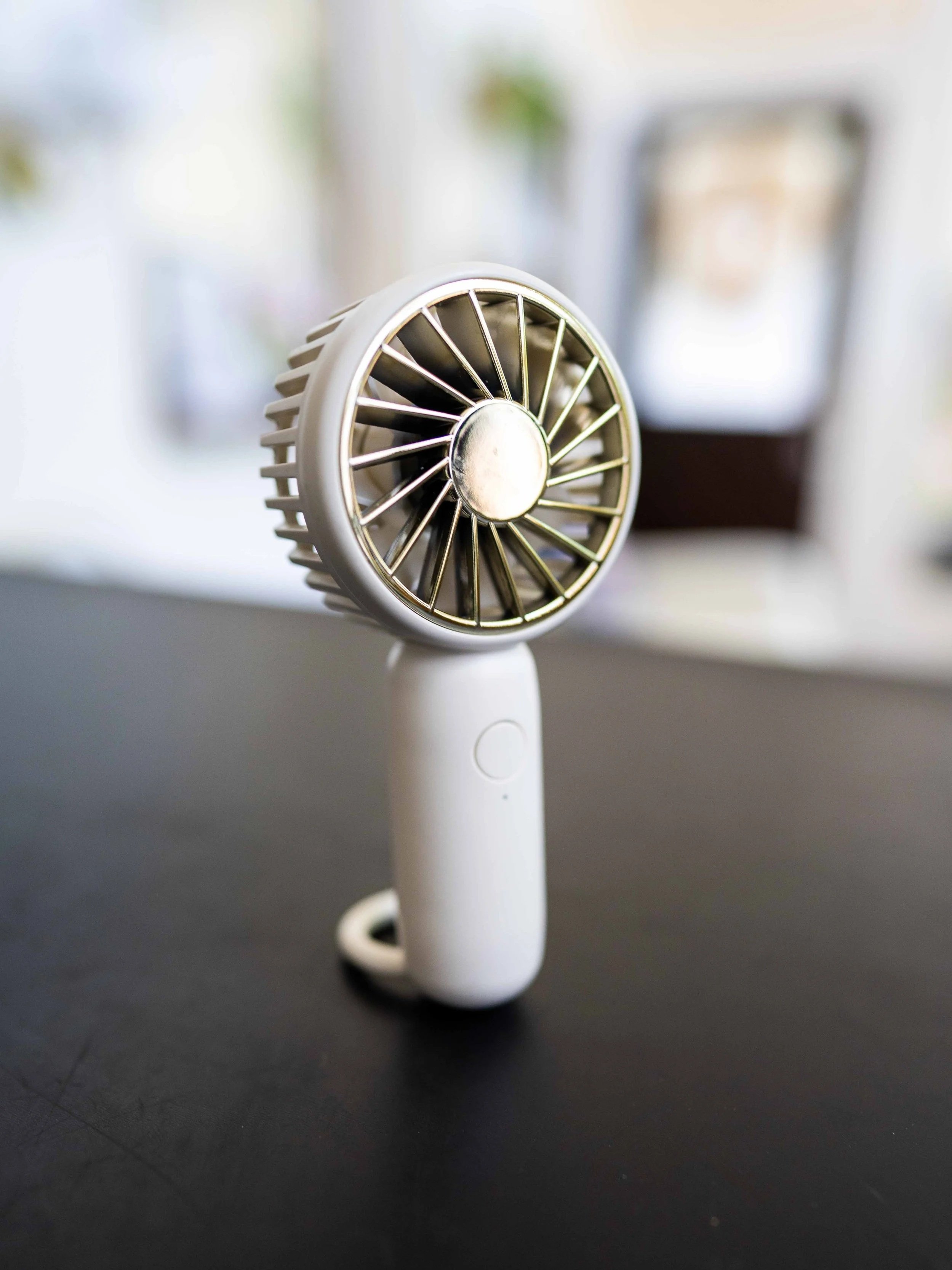 mini white handheld fan