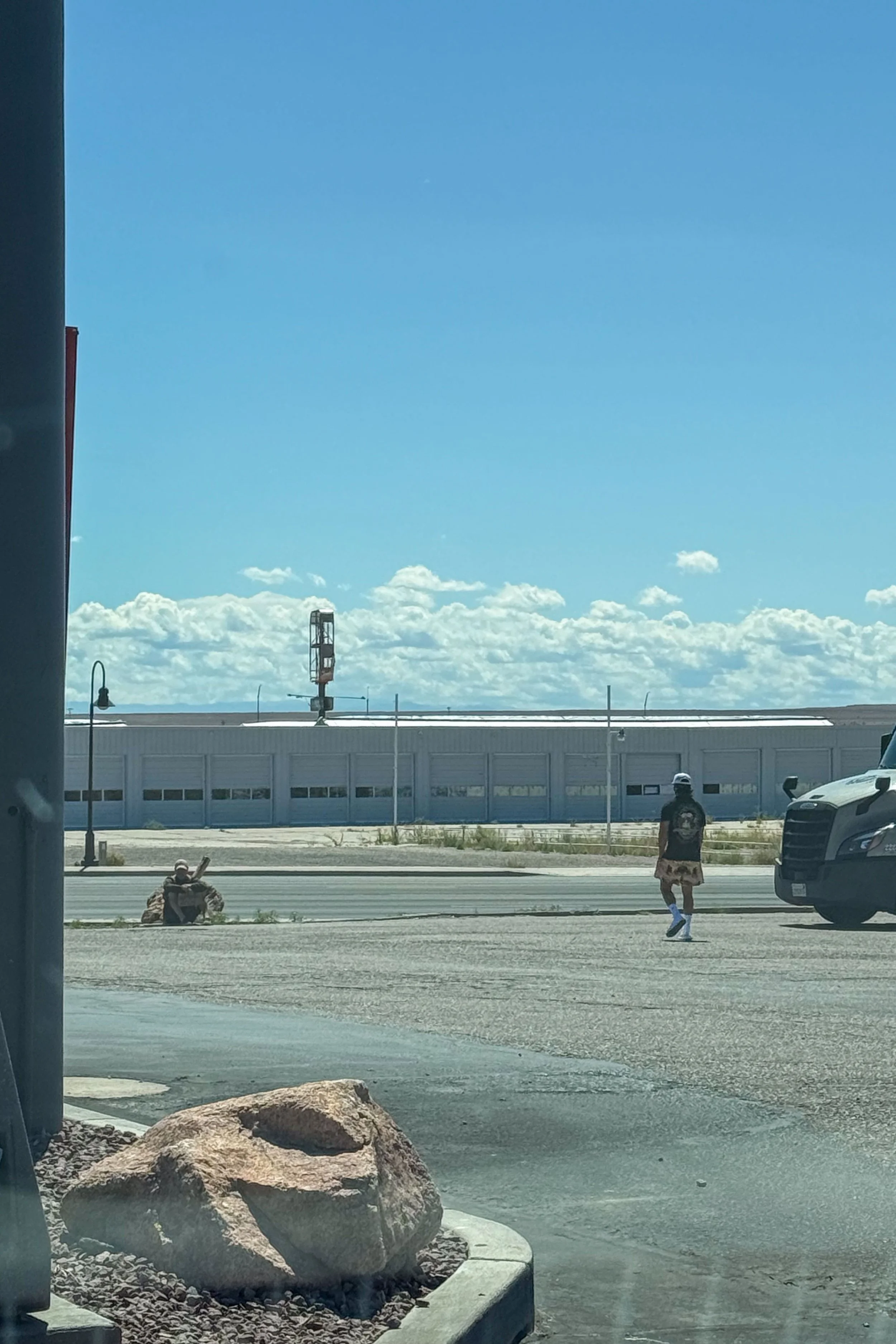 Tyrone walking towards a man in need