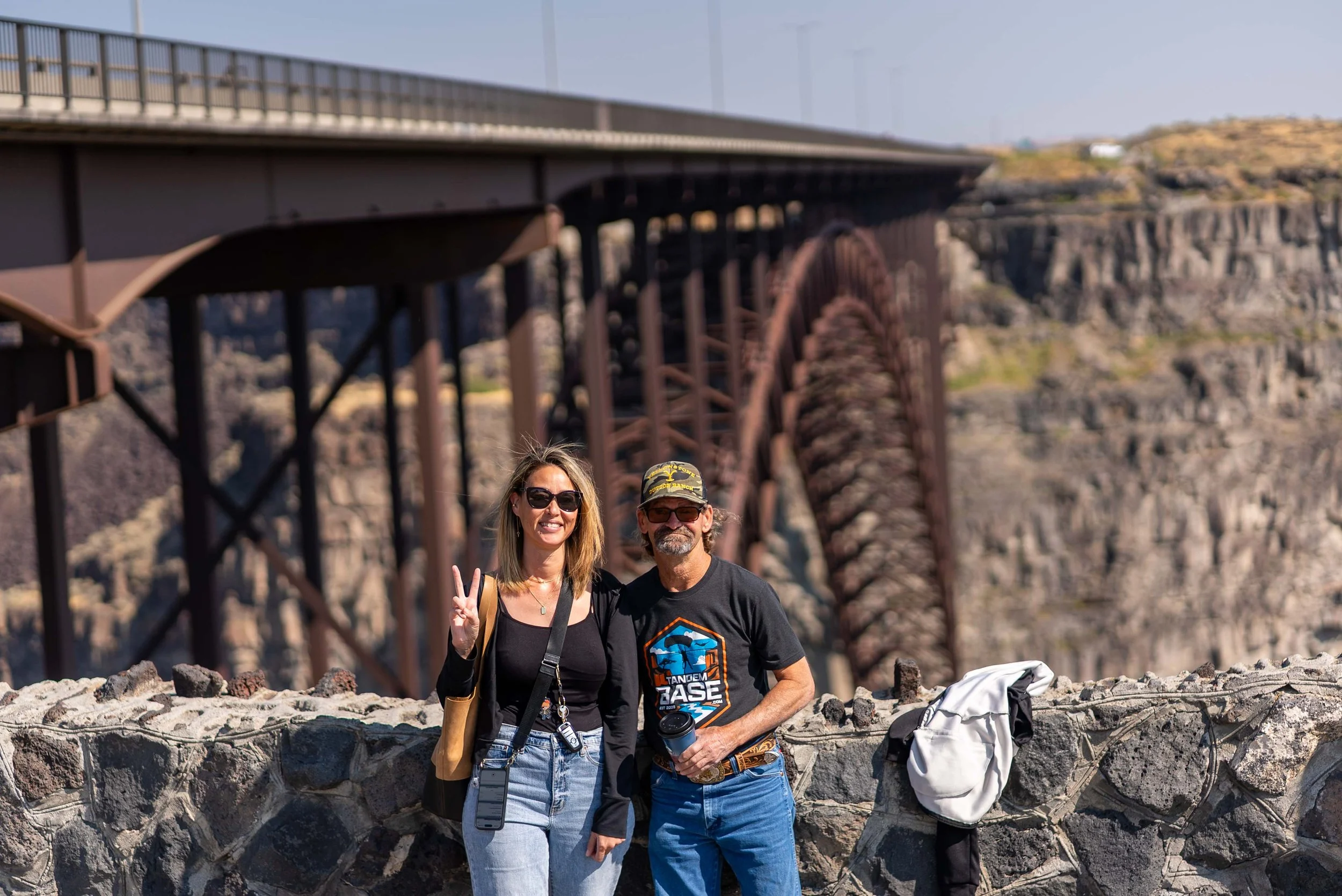 Standing in front of the Perrine Memorial Bridge