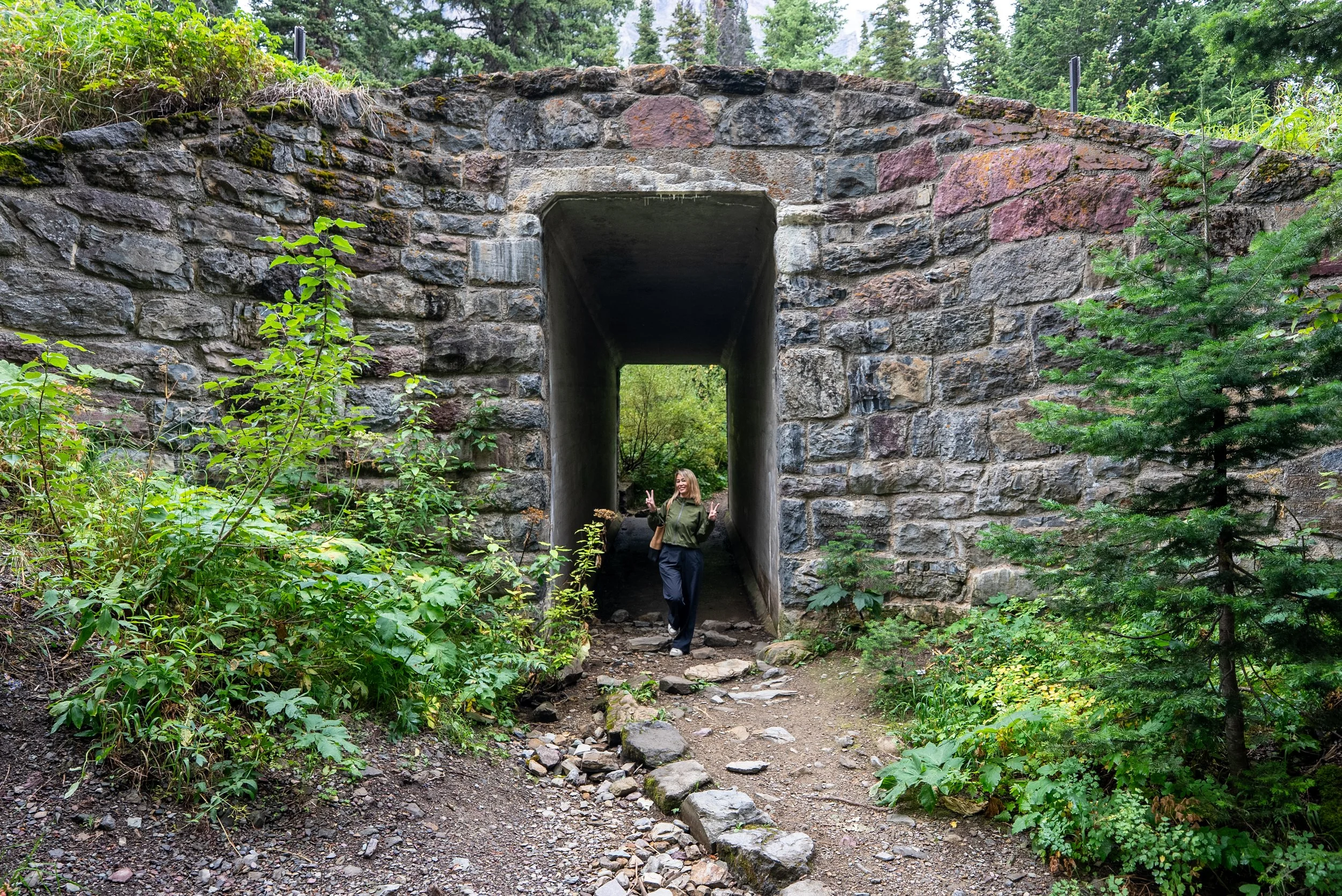 Walking under the historic horse tunnel