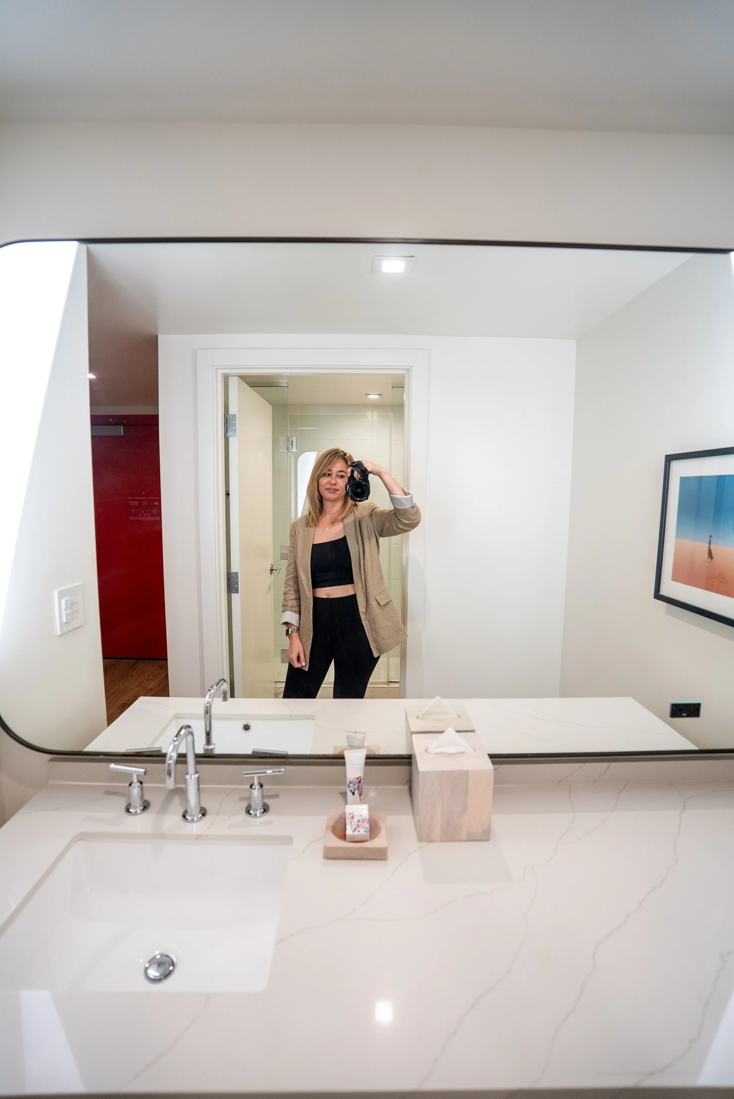 Taking a selfie in the bathroom