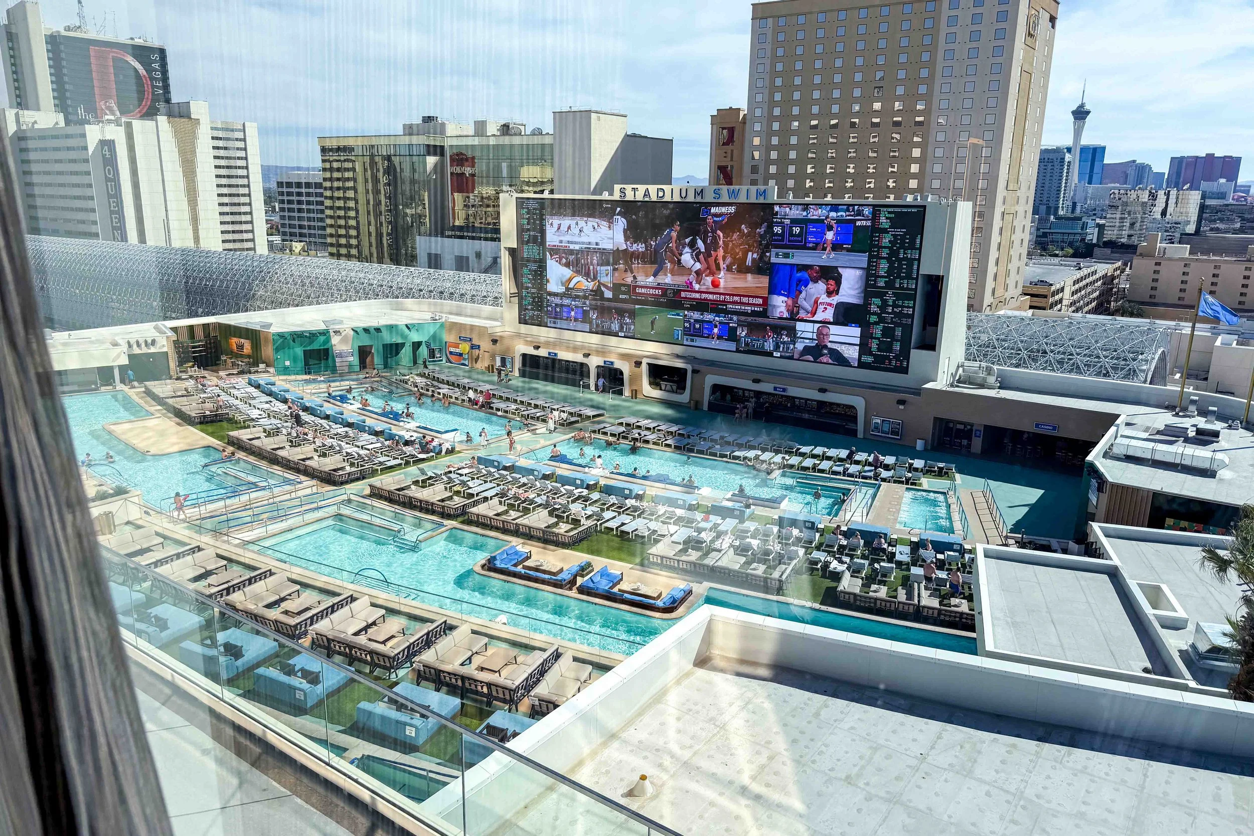 View from our room of Stadium Swim
