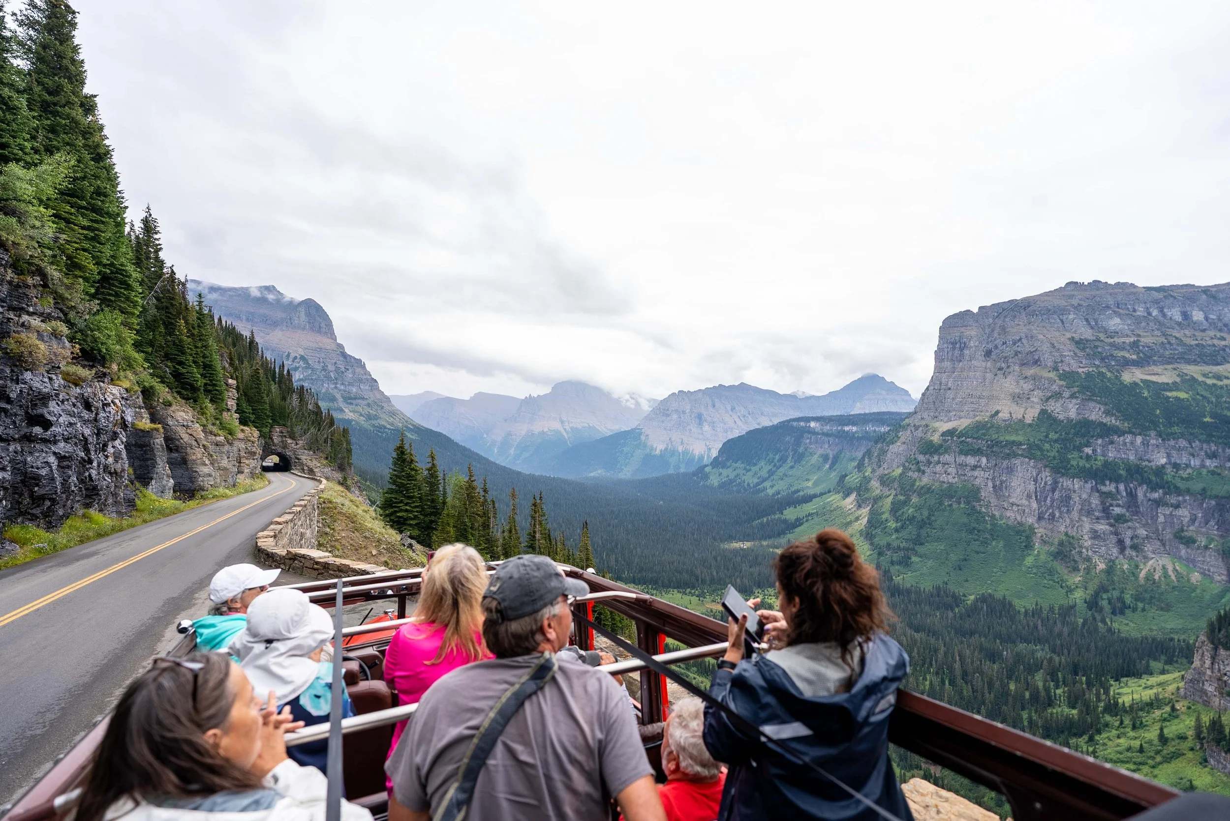 Looking out at the gorgeous view of Glacier from the Red Bus
