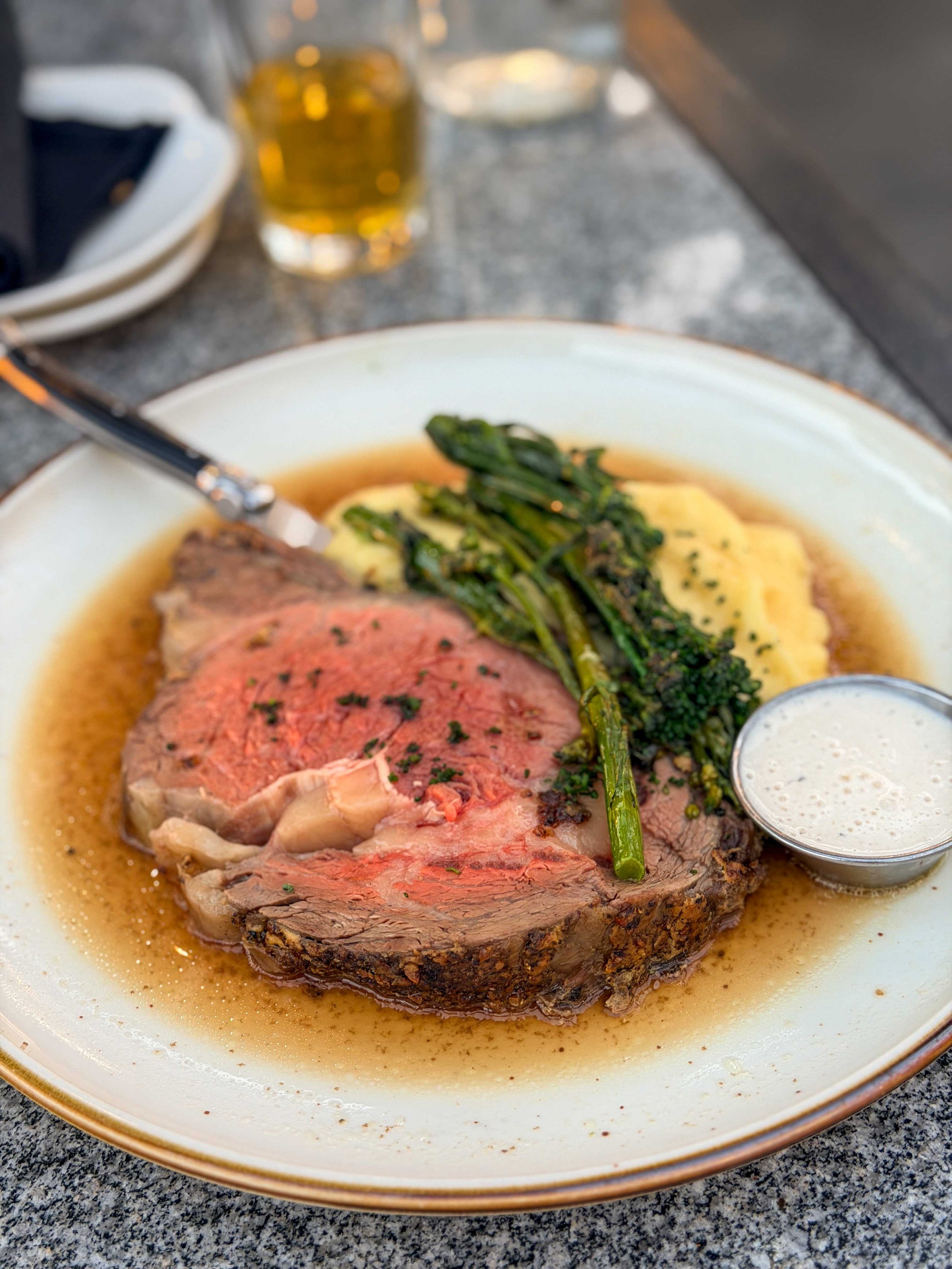 Prime Rib Entree with Asparagus