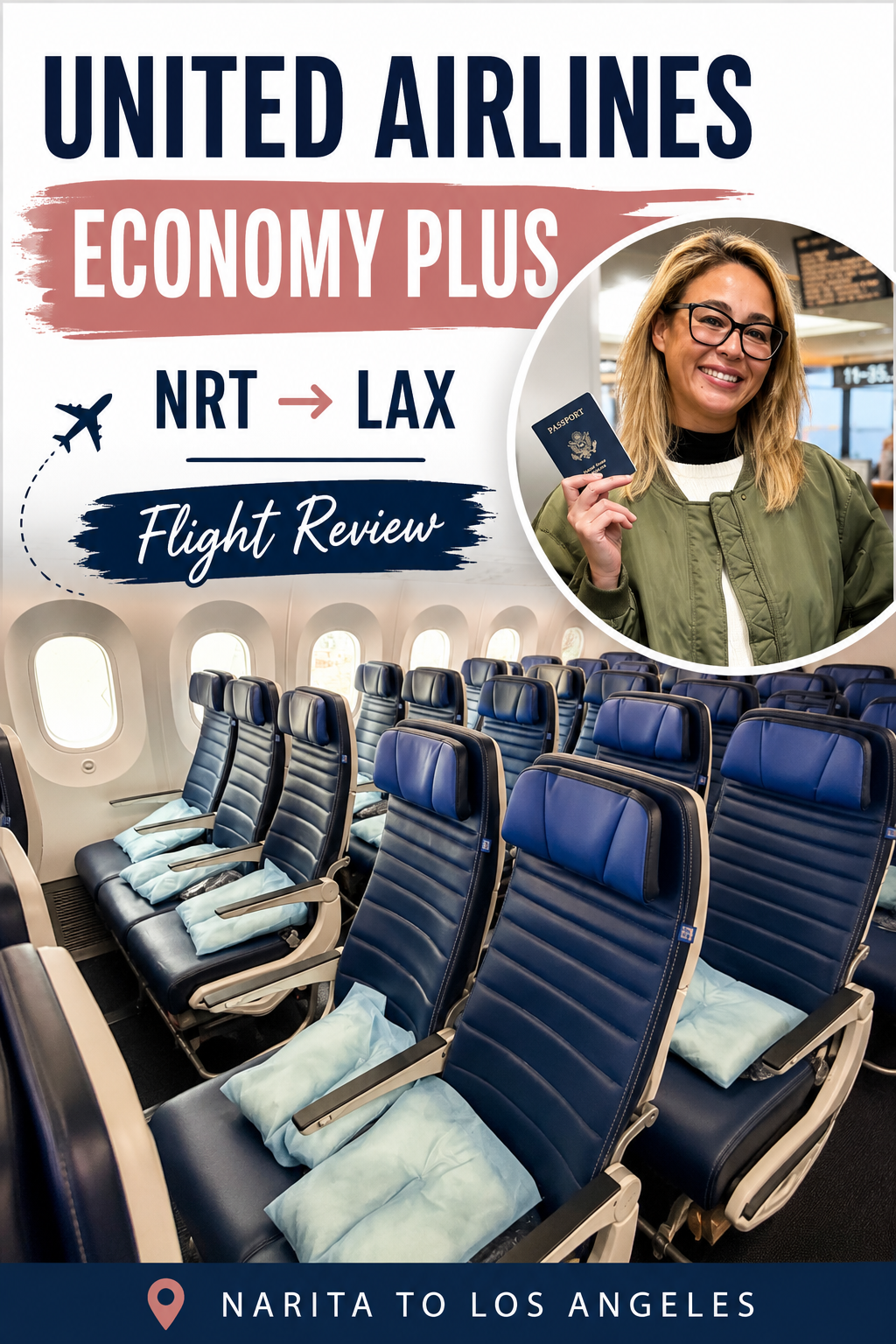 United Airlines Economy Plus NRT to LAX