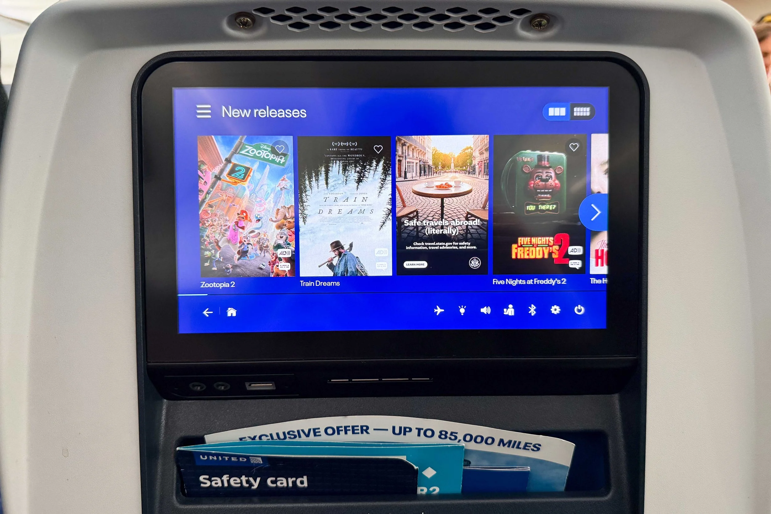 Great movie selection on United