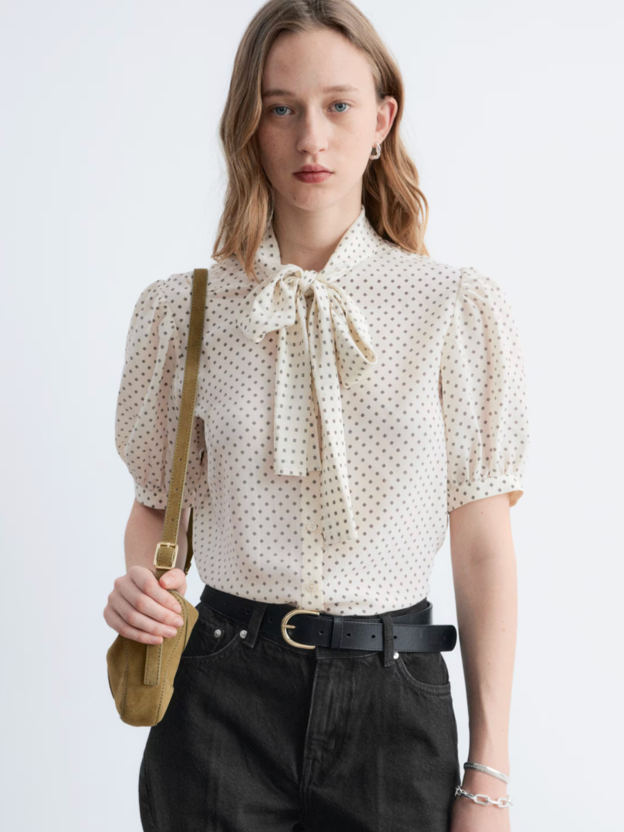 and other stories tie neck blouse