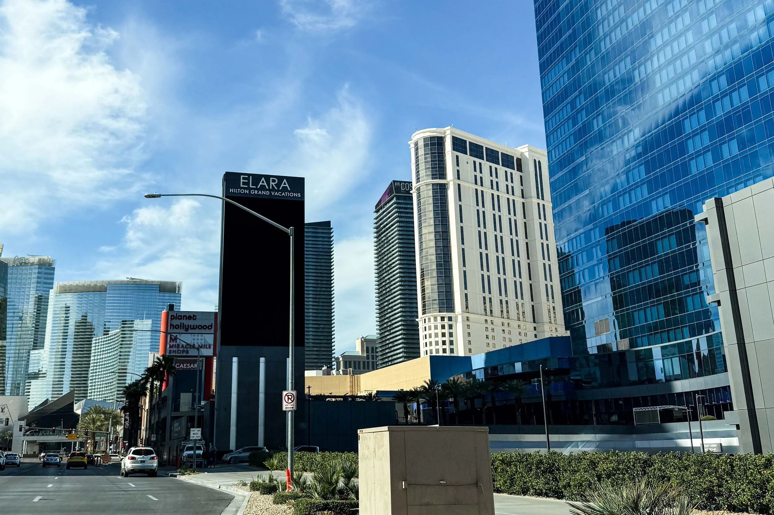Hilton Elara surrounded by tall buildings