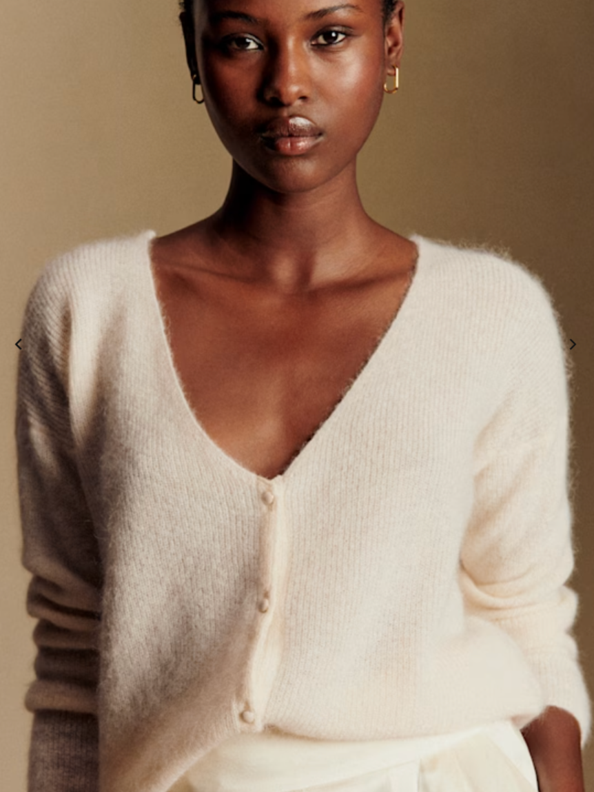 Sezane Barry Cardigan in Ecru