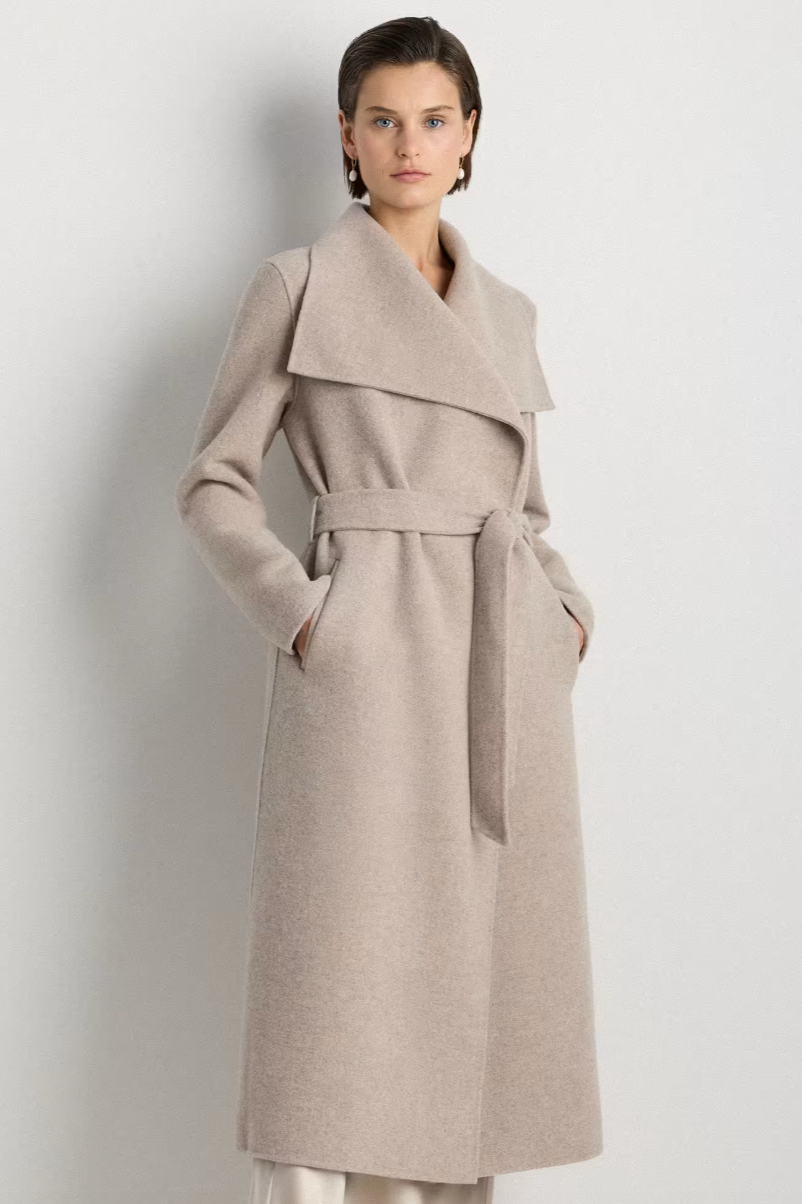 Quince Draped Collar Wrap Coat