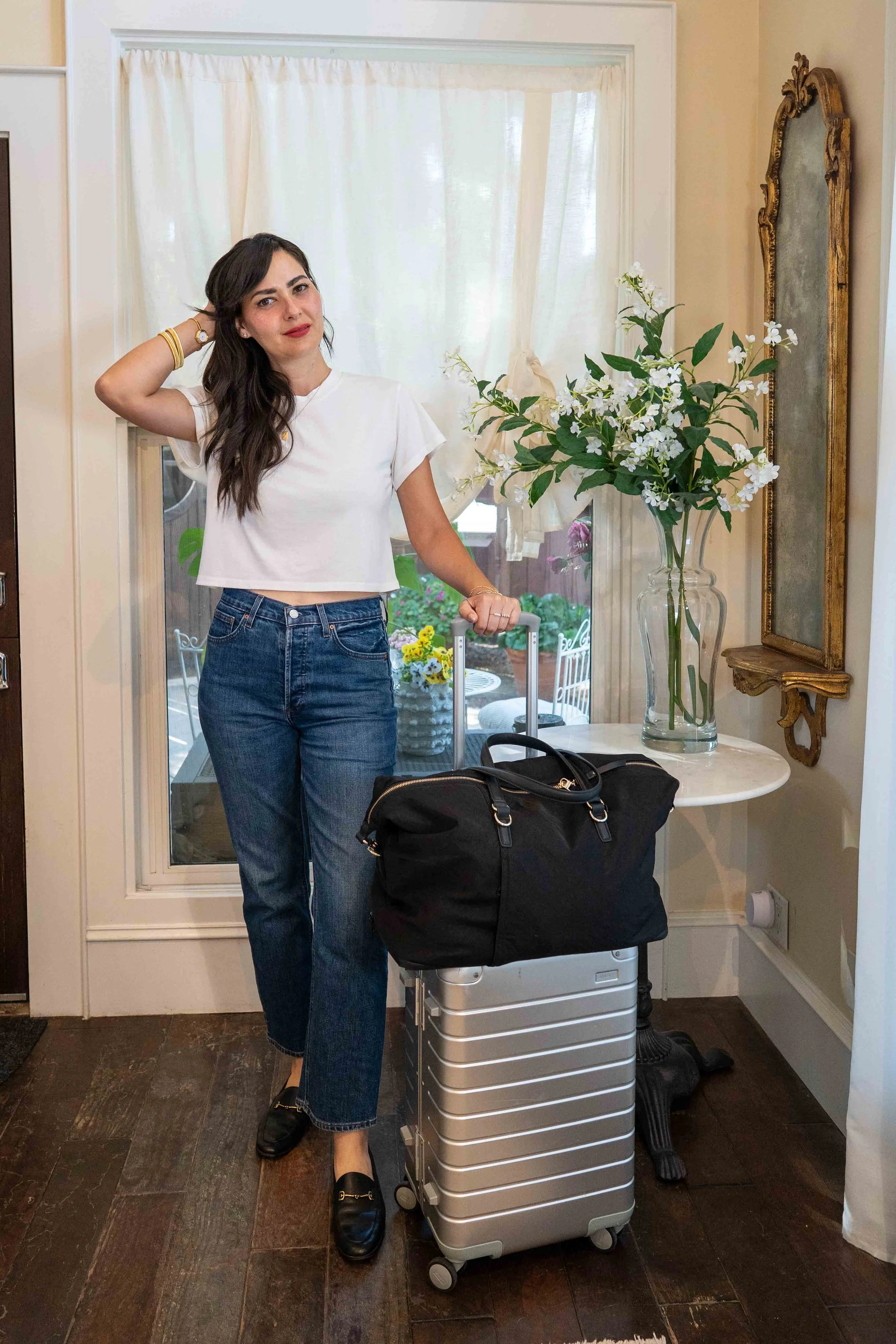 Sherborn Personal Item Bag on Suitcase