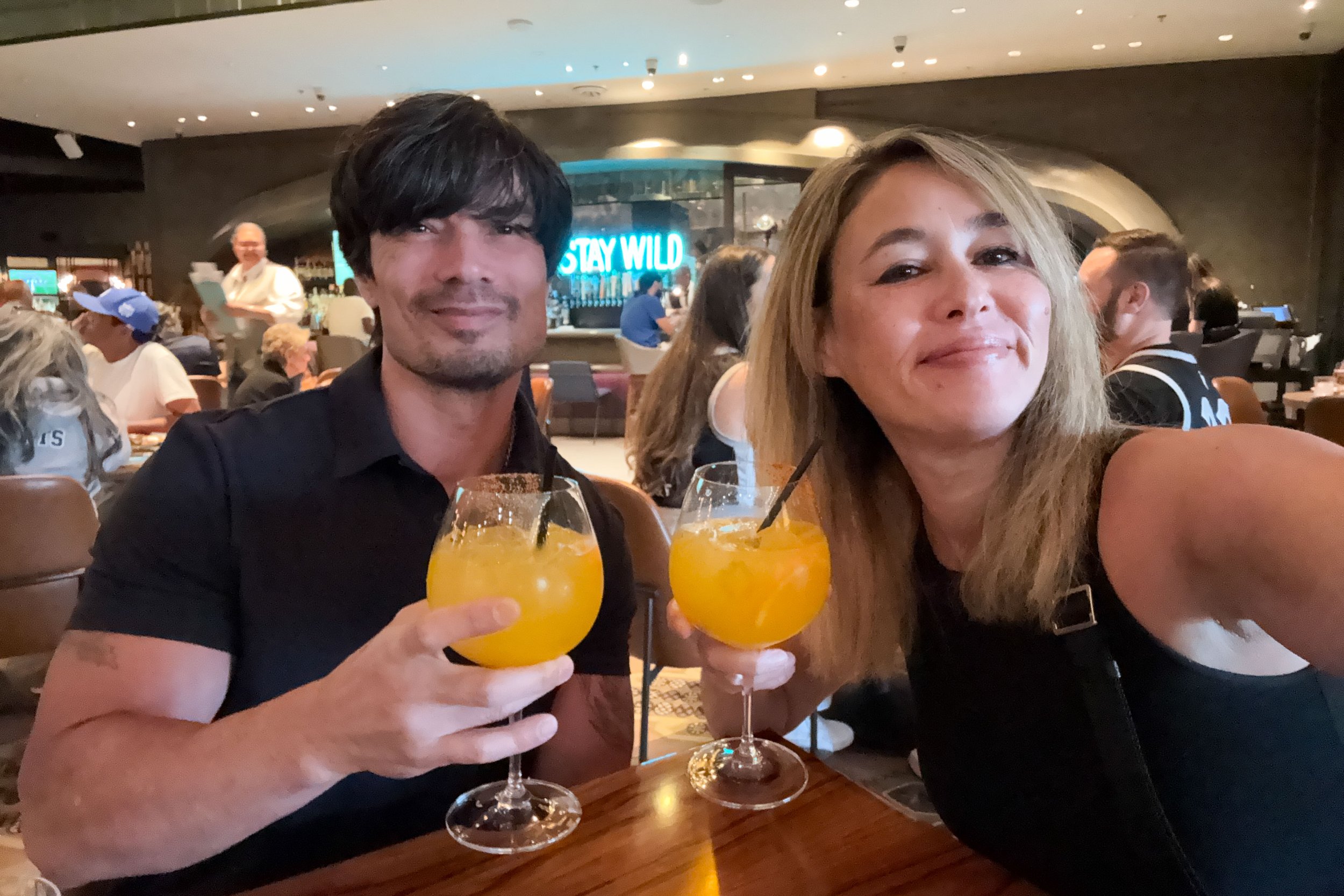 Holding cocktails at dinner