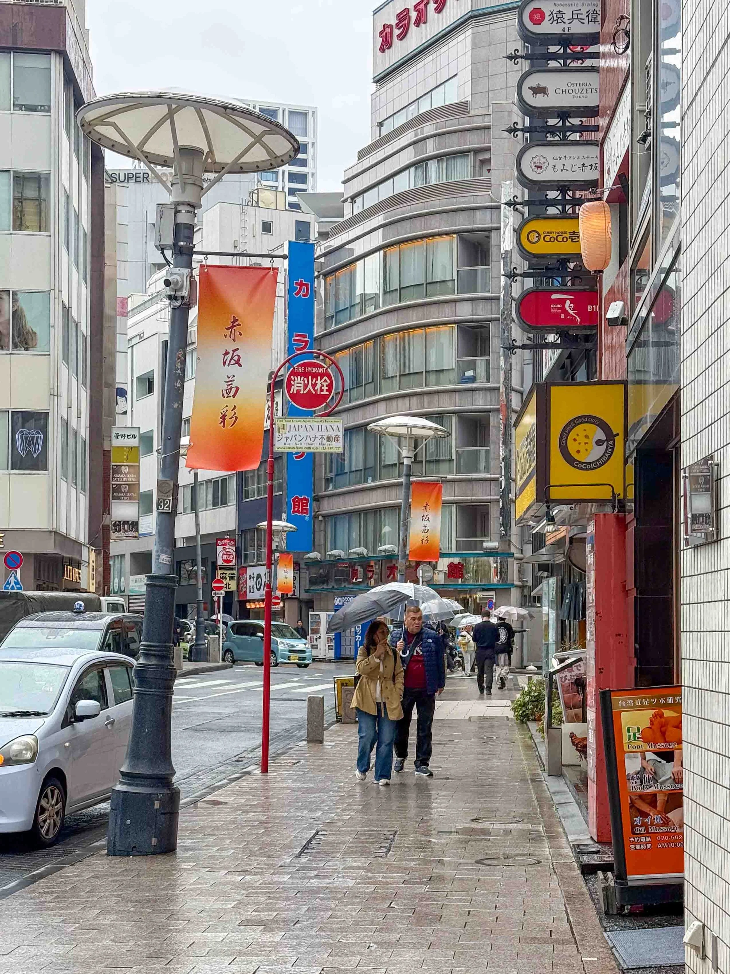 rain in tokyo japan akasaka
