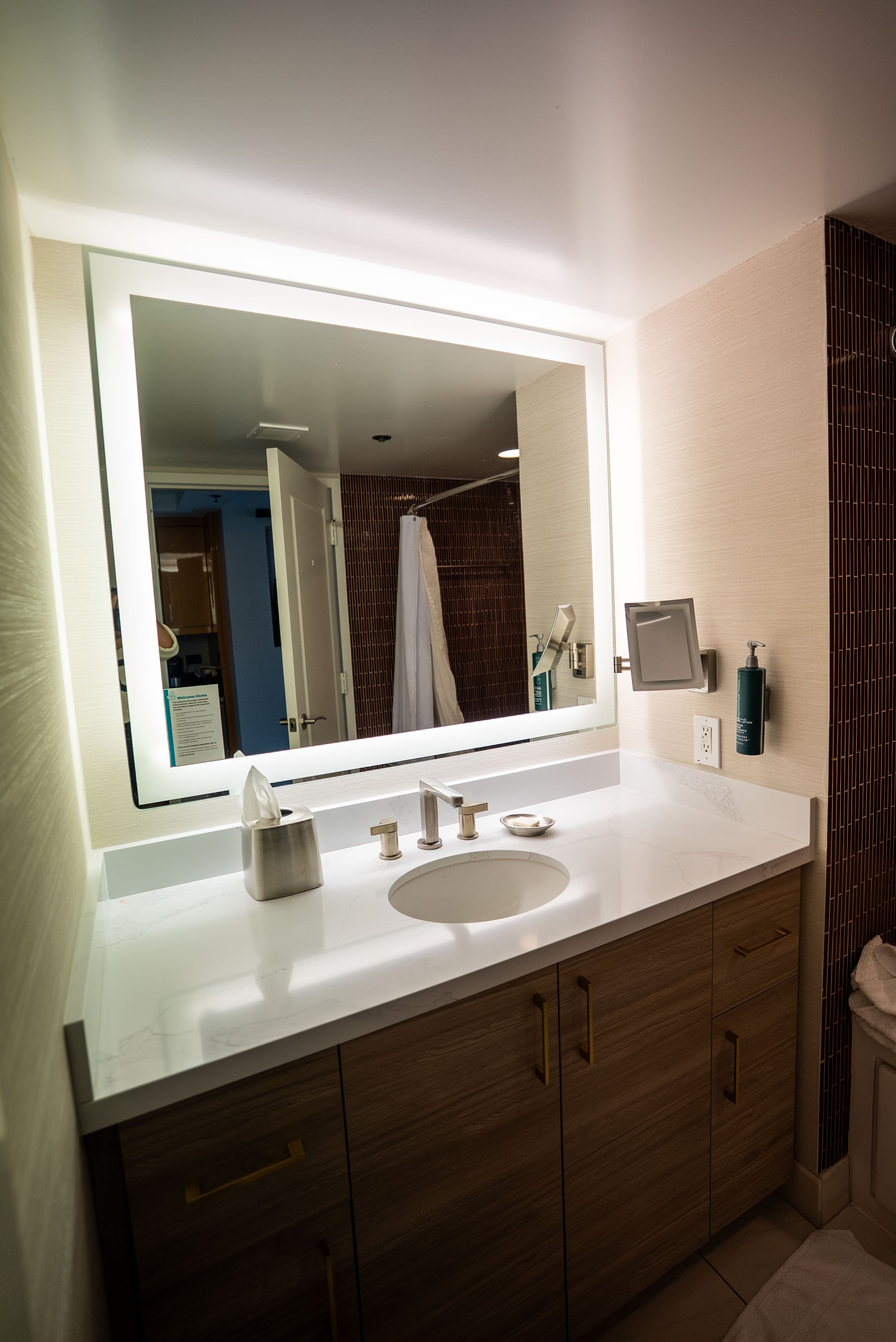Hotel bathroom sink at Hilton Elara