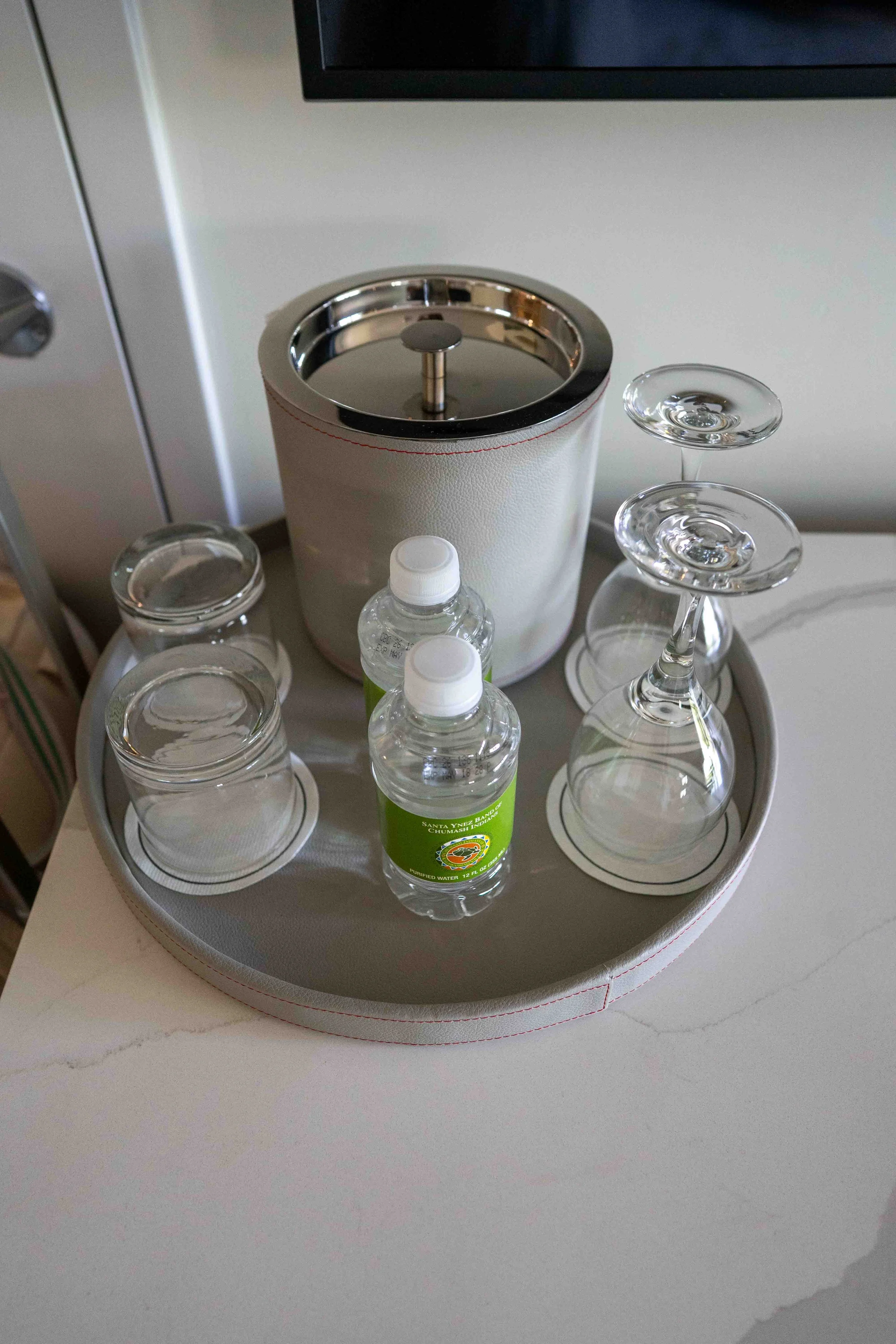 water and wine glasses