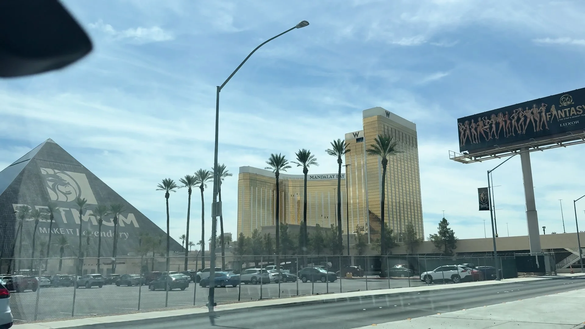 Driving towards Mandalay Bay