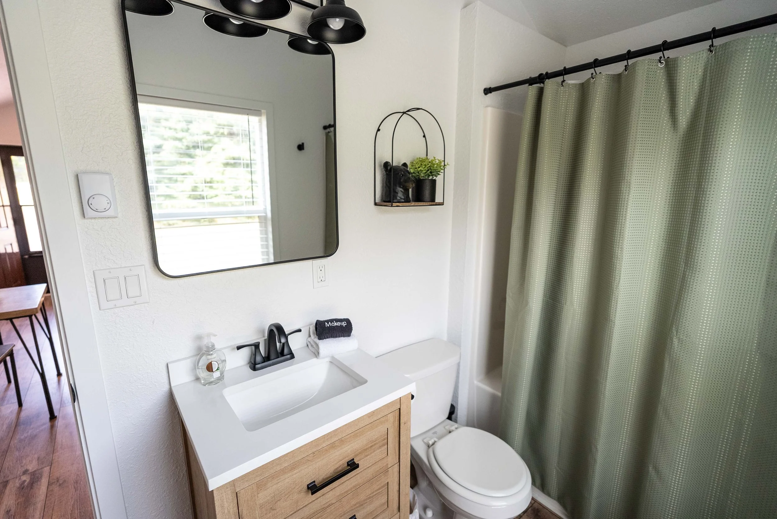 Tastefully designed bathroom in cabin
