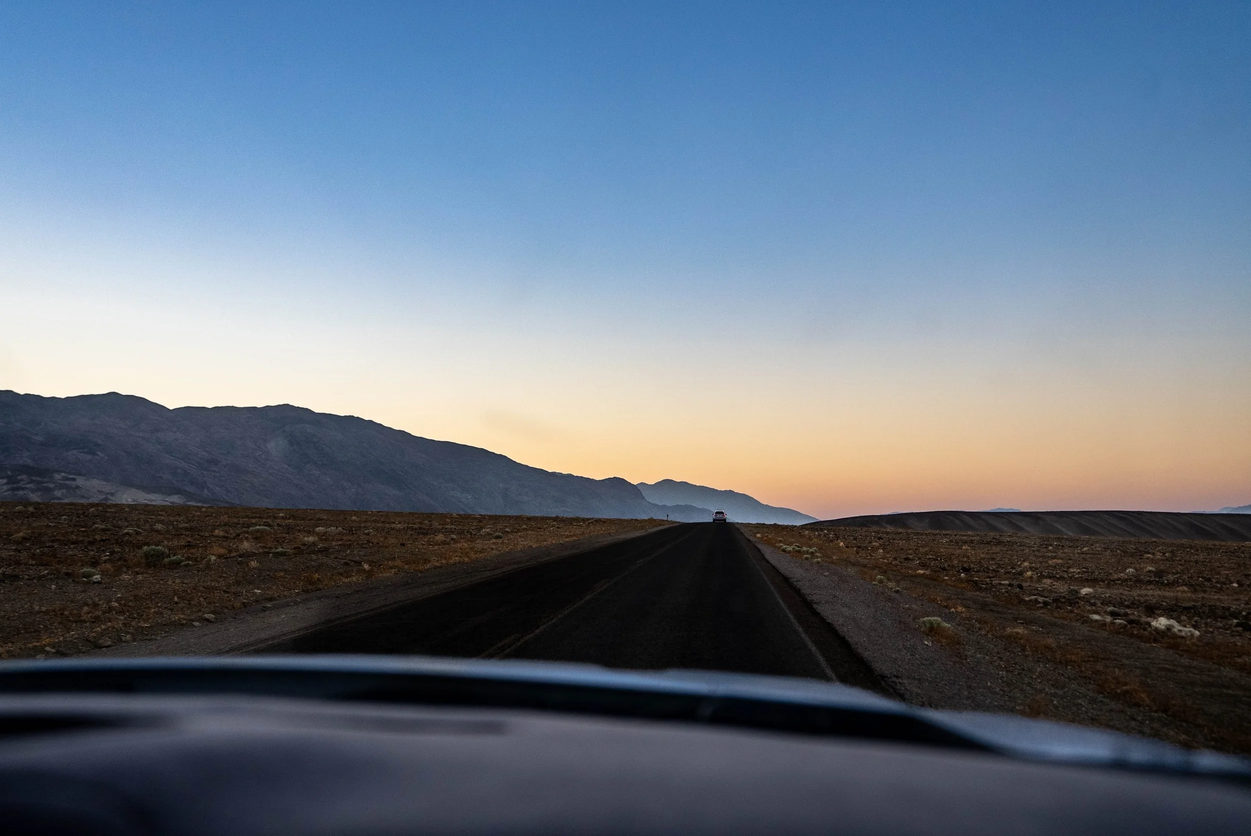 Driving to Badwater Basin before sunrise