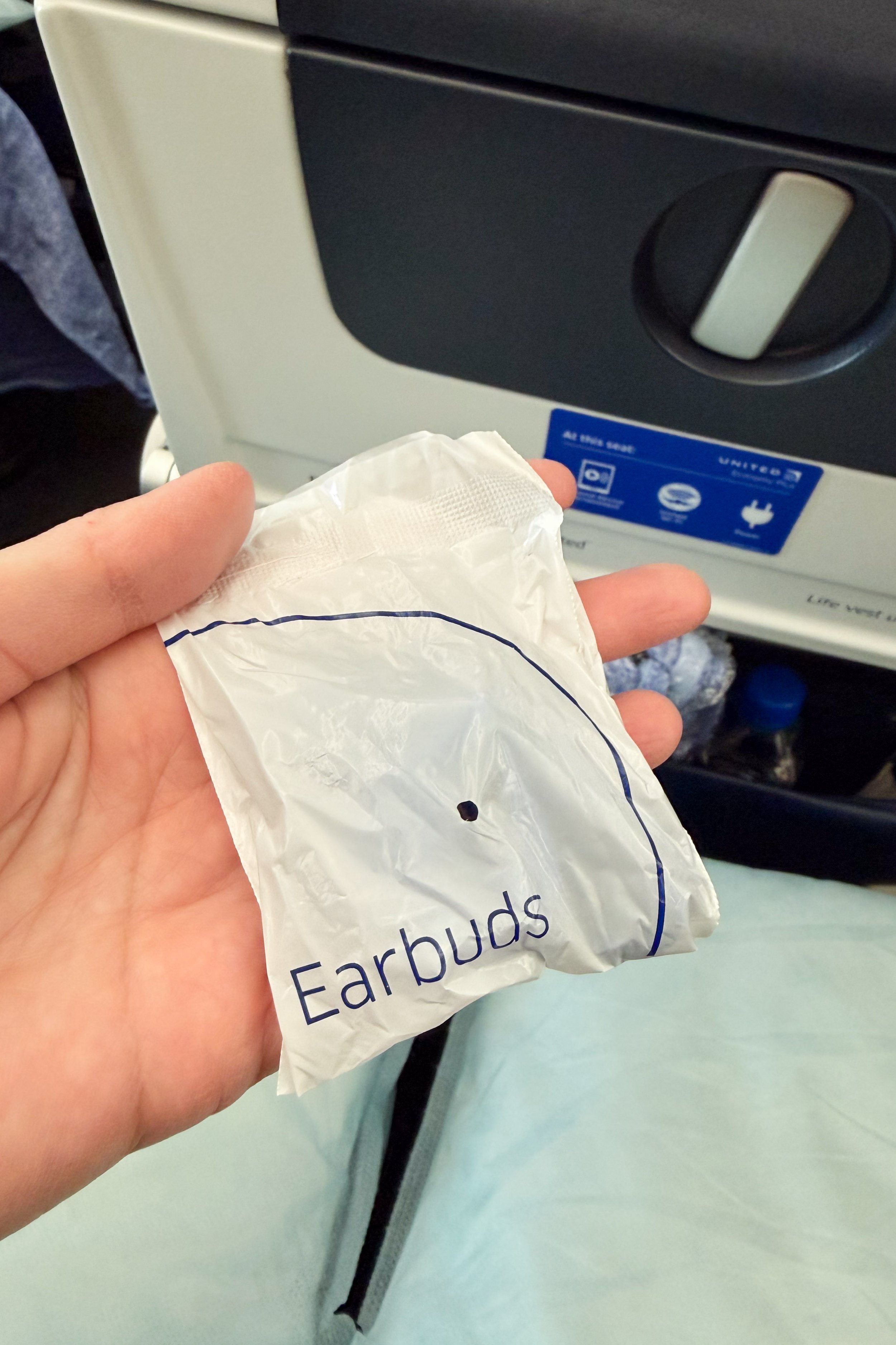 Earbuds are provided on the flight