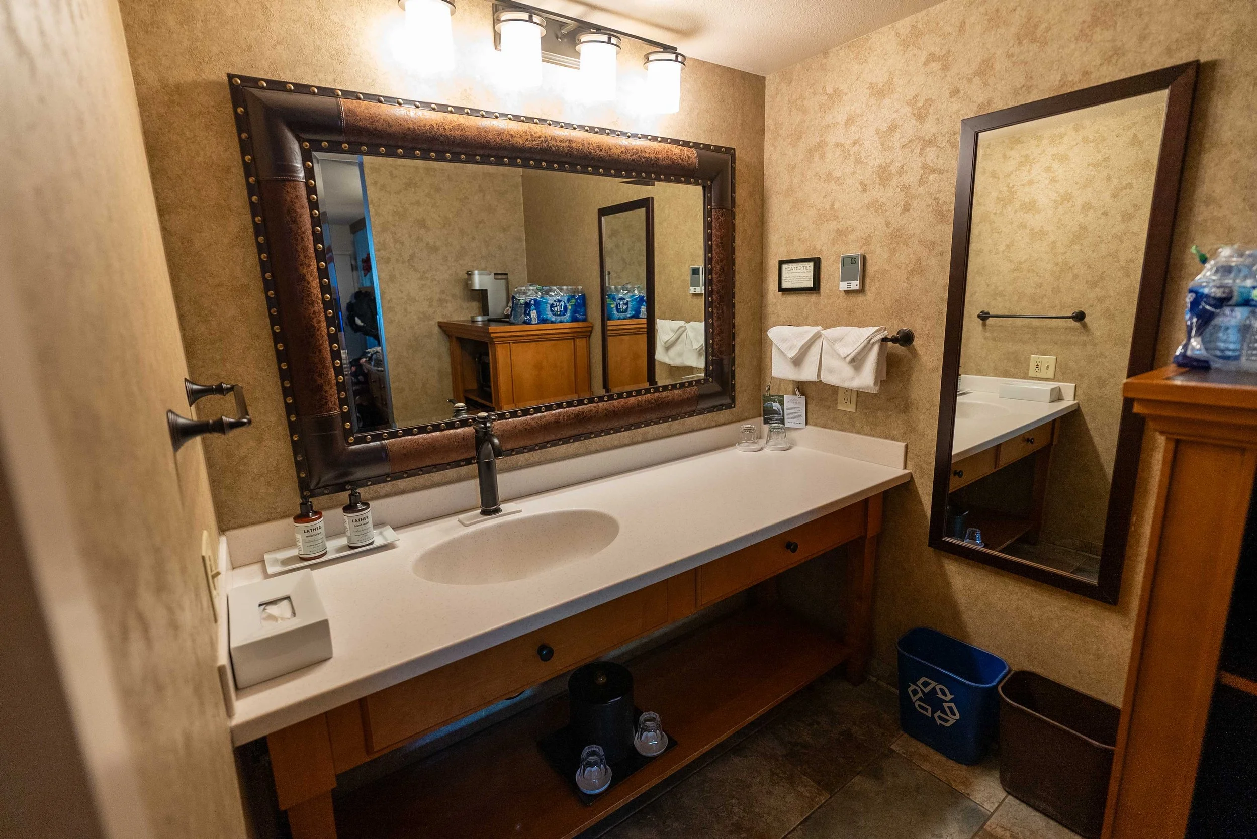 Large bathroom sink area