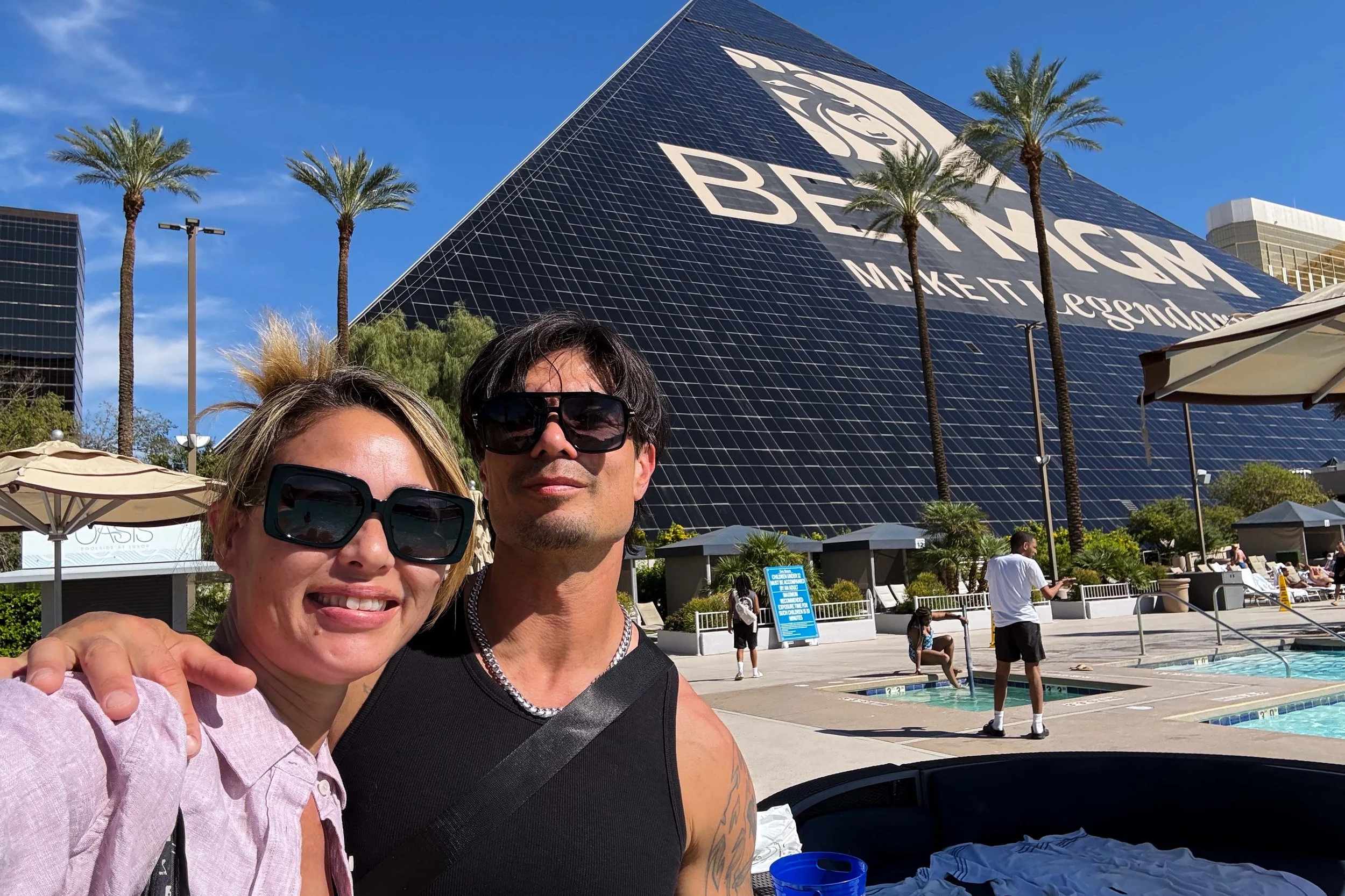 The iconic Luxor pyramid