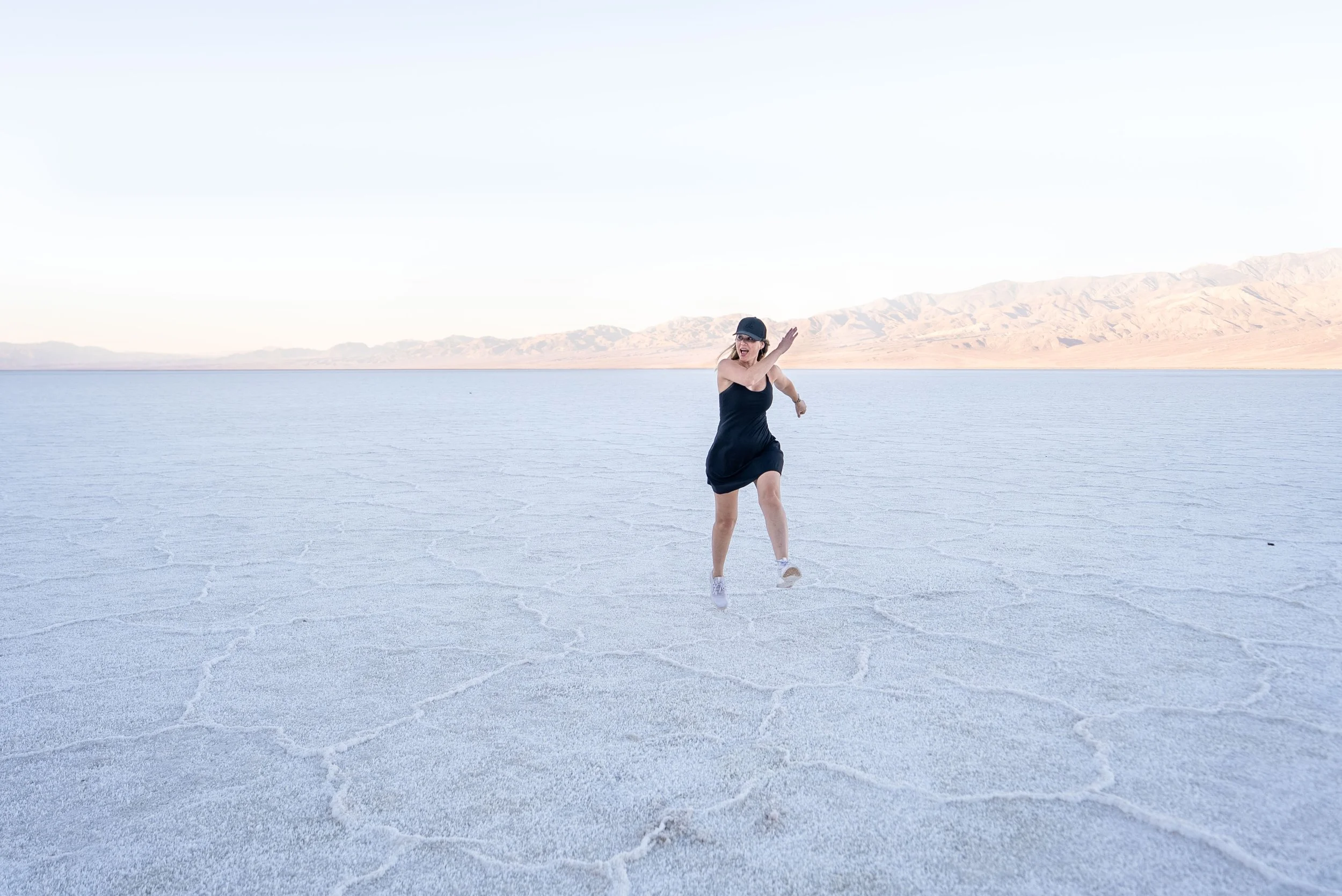 Fun jump at Badwater Basin