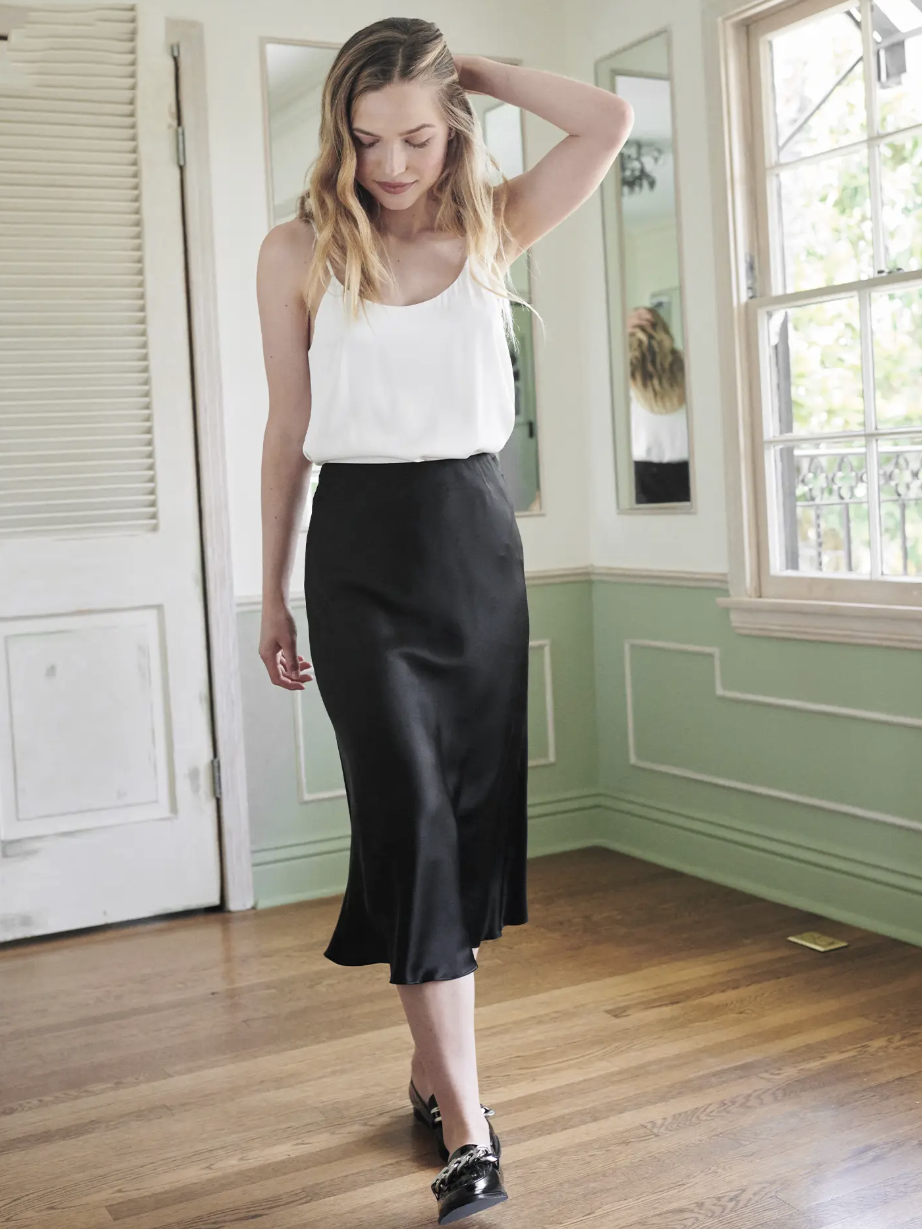 Quince Silk Midi Skirt