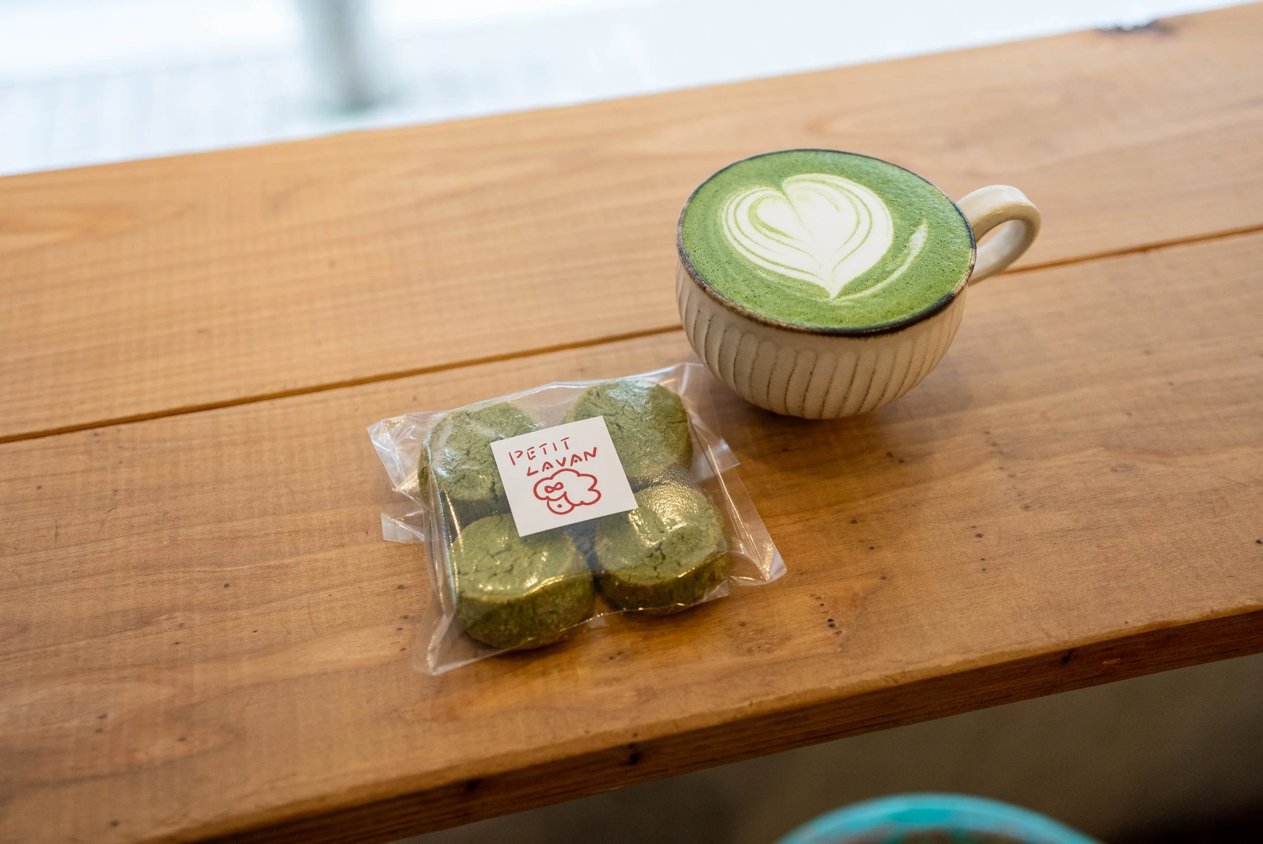 Matcha Latte and Cookies