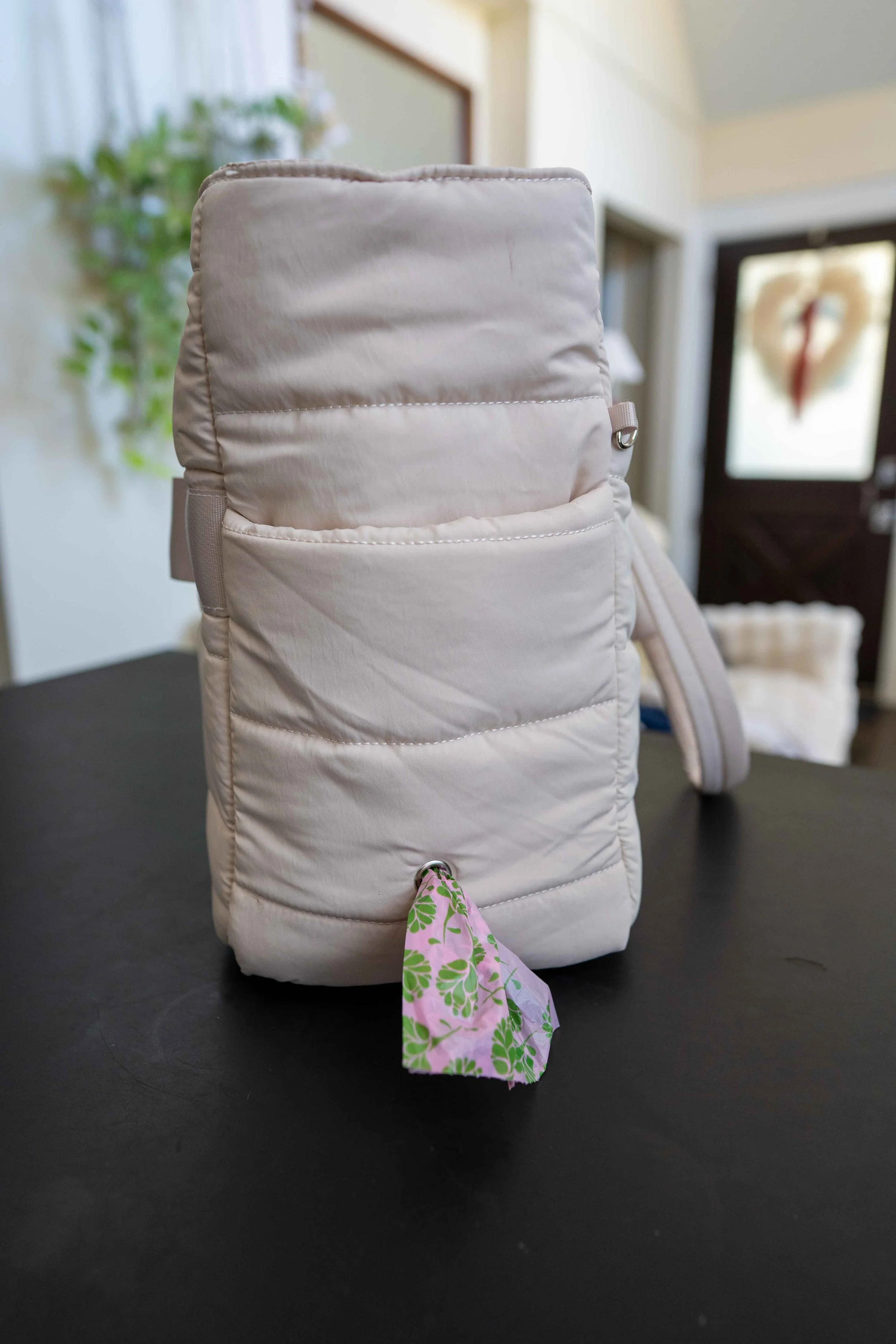 Tote bag with dog waste dispenser