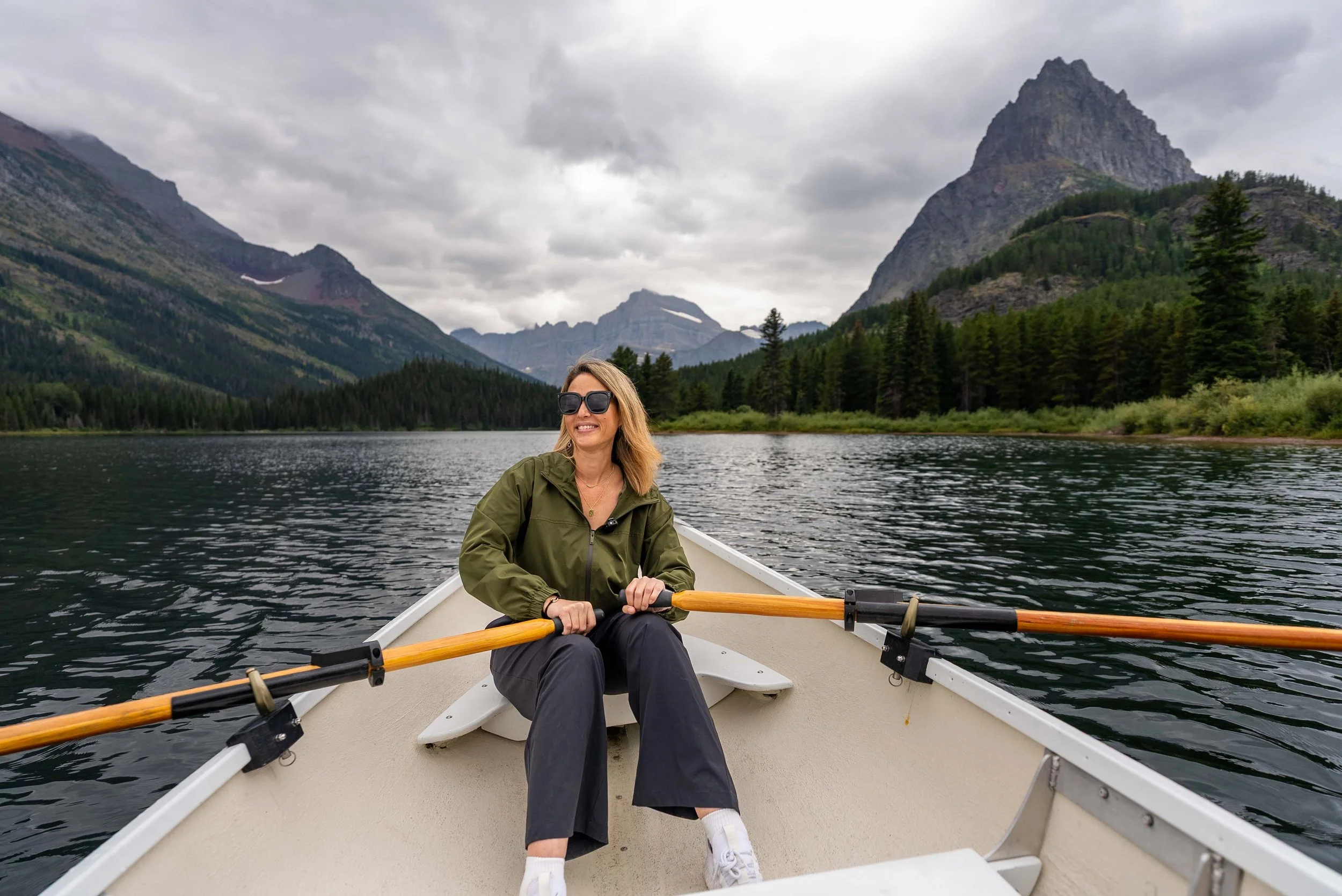 Having a great time learning how to row the boat