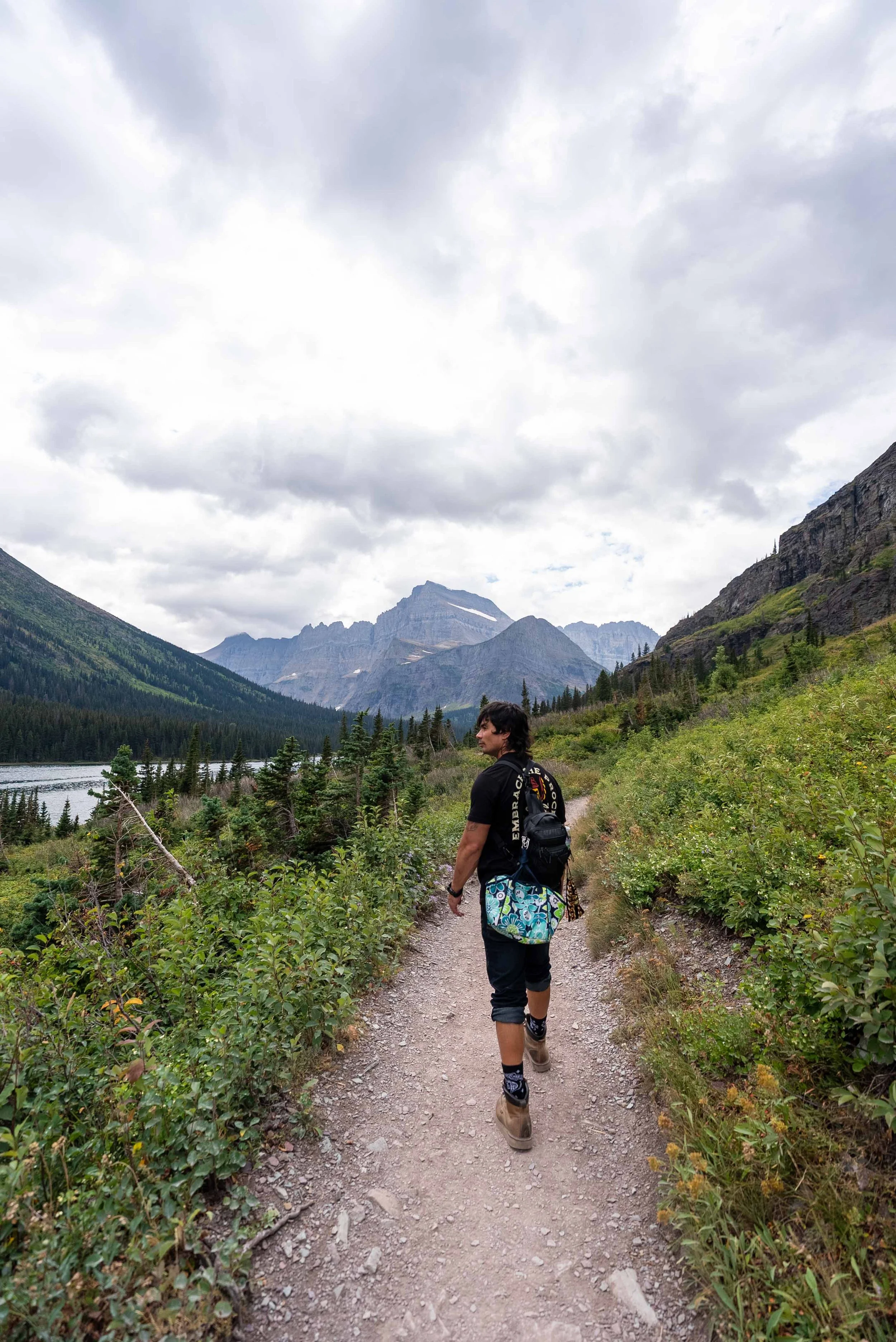 Walking along Josephine Lake