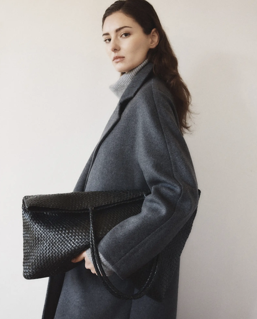 Quince Italian Leather Handwoven Tote