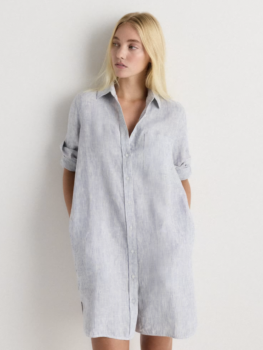 Quince linen shirt dress