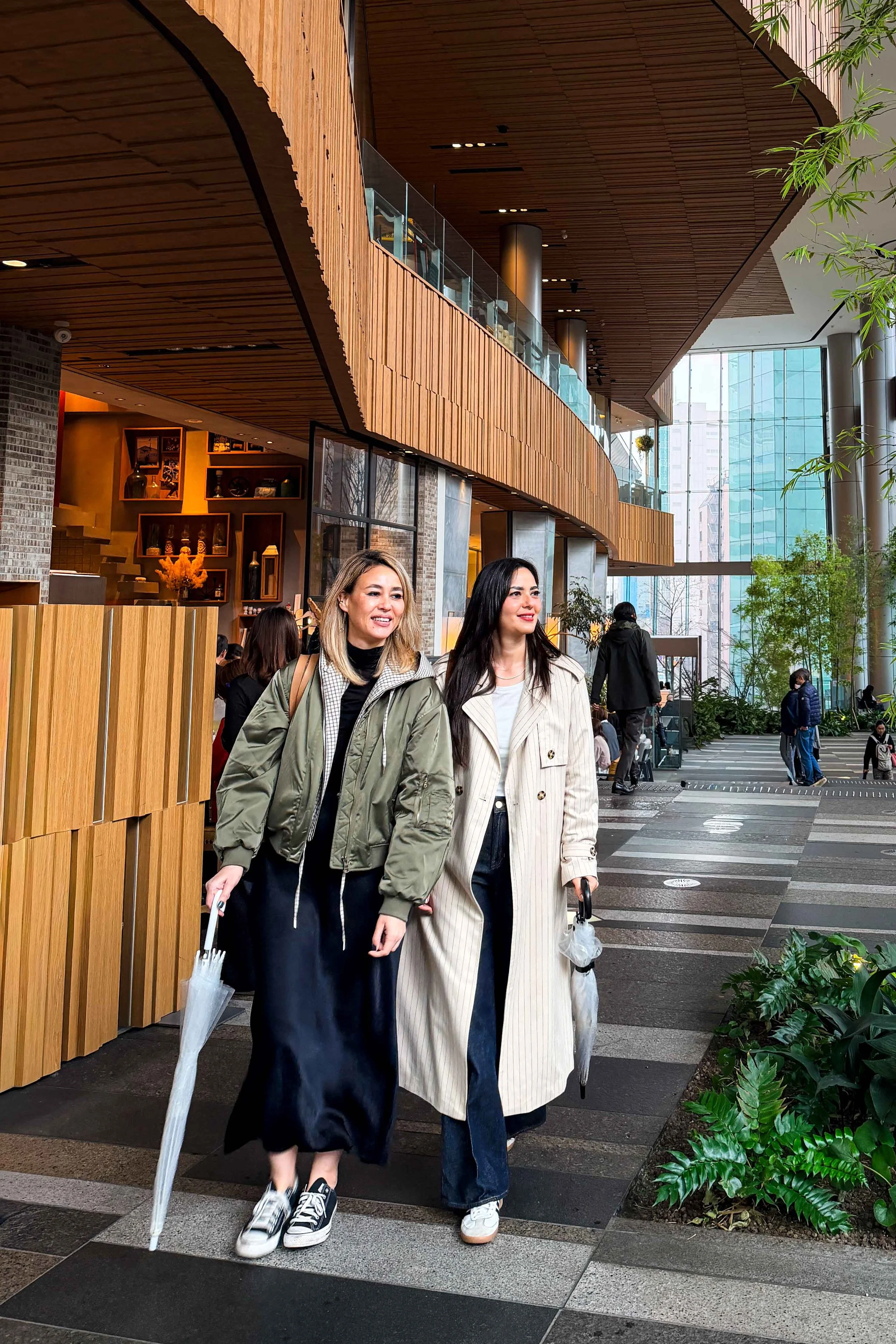 My go-to jacket combo on rainy days in Tokyo