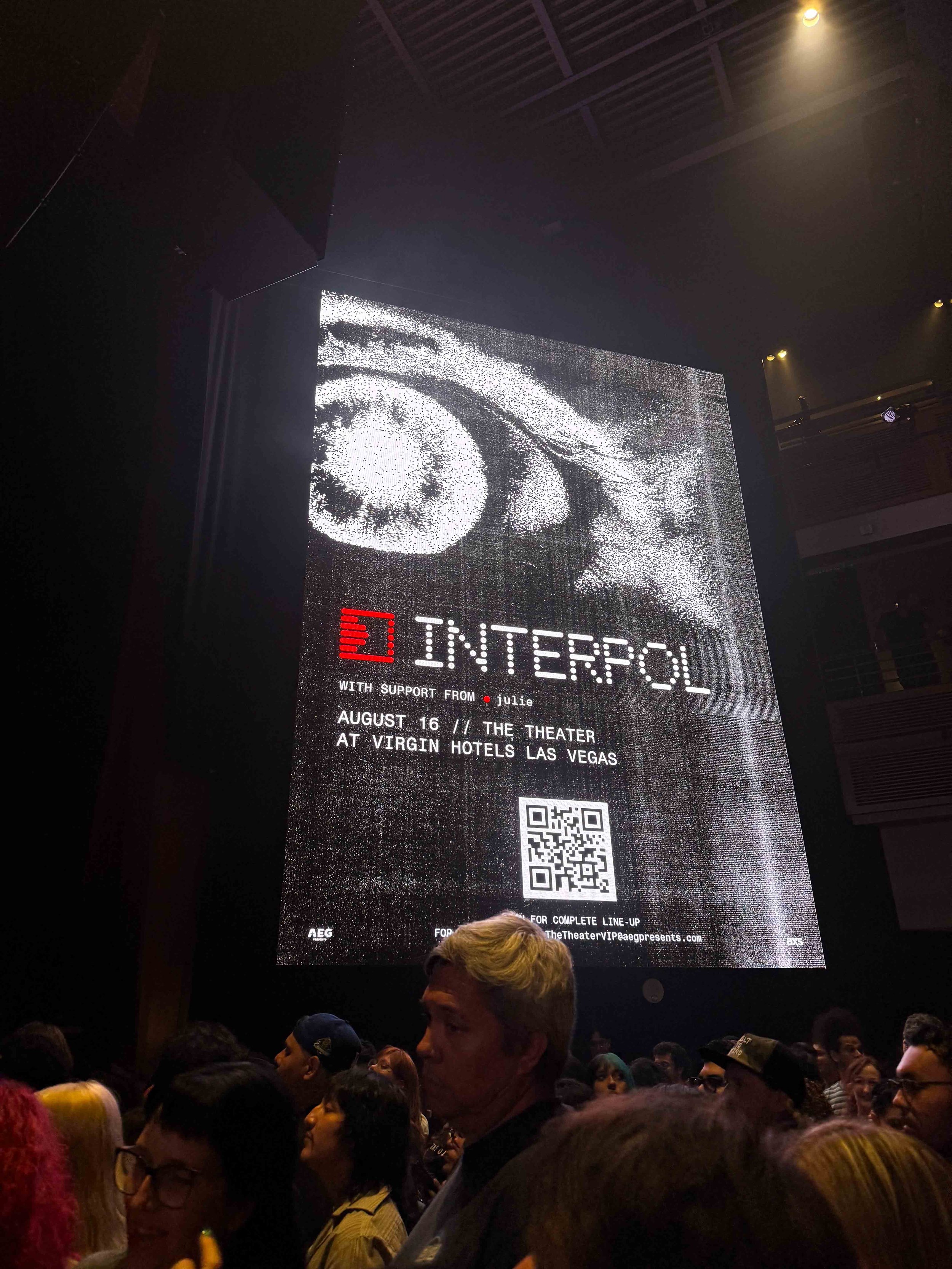 Interpol concert ad at The Theater Las Vegas