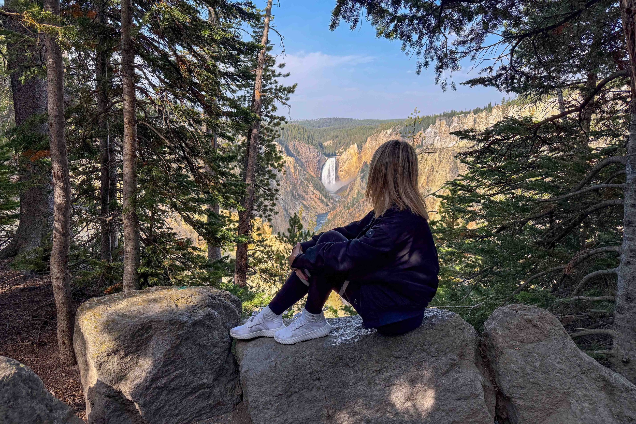 Looking out at Yellowstone Falls