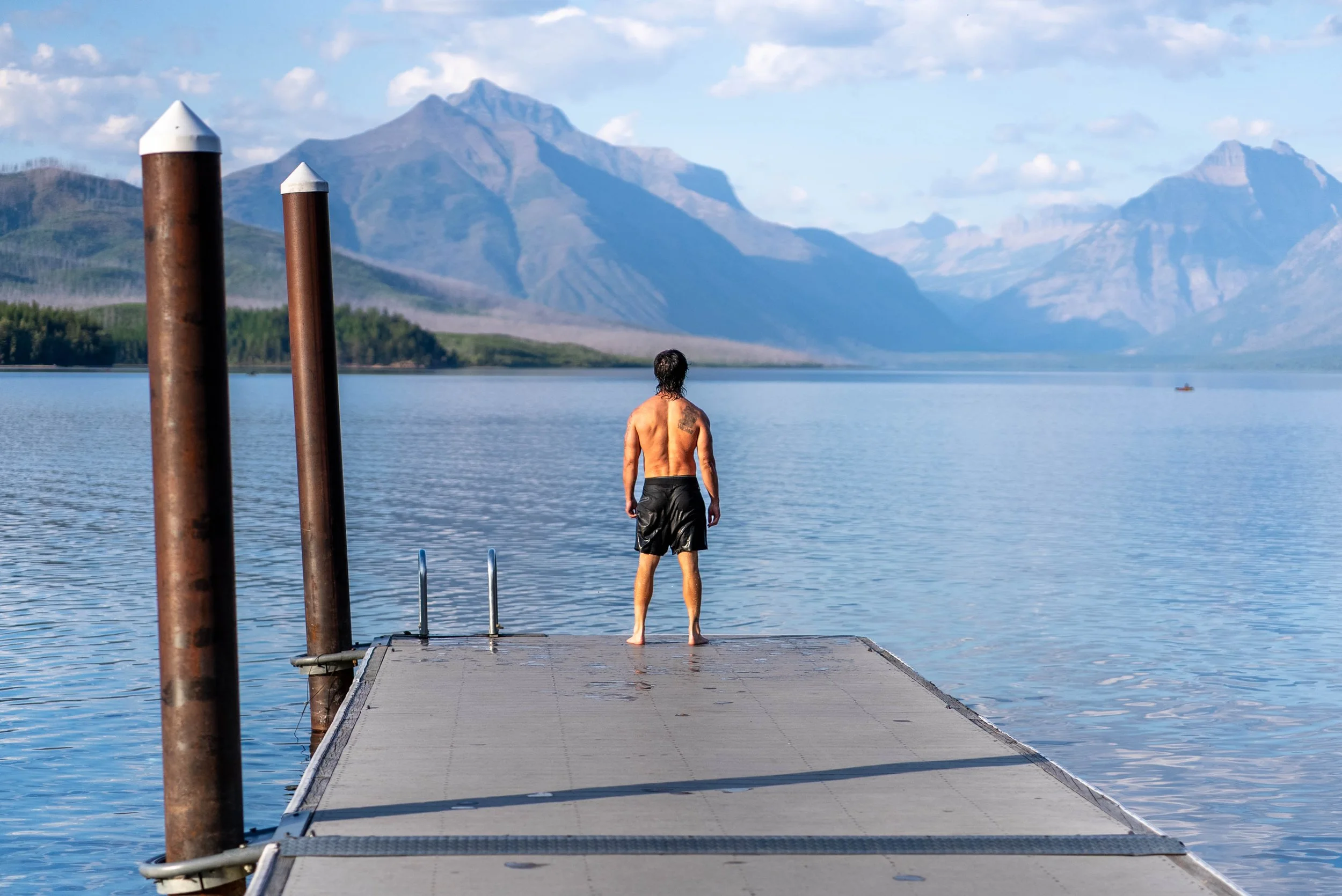 Looking out at Lake McDonald at Apgar Village