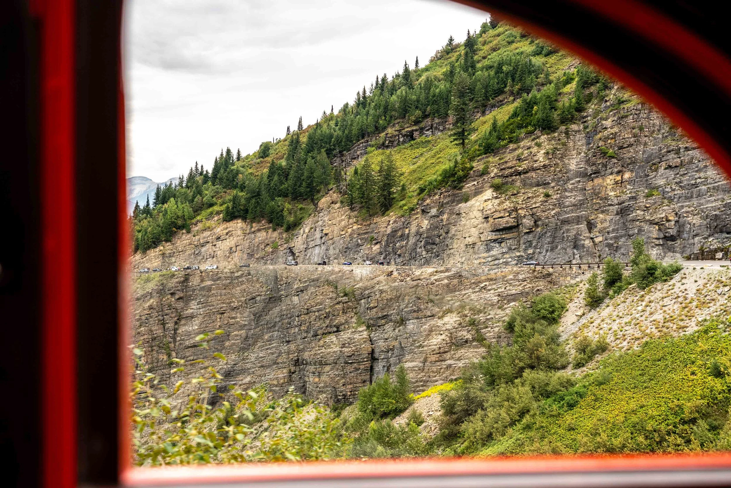 Looking out at Going-to-the-Sun road