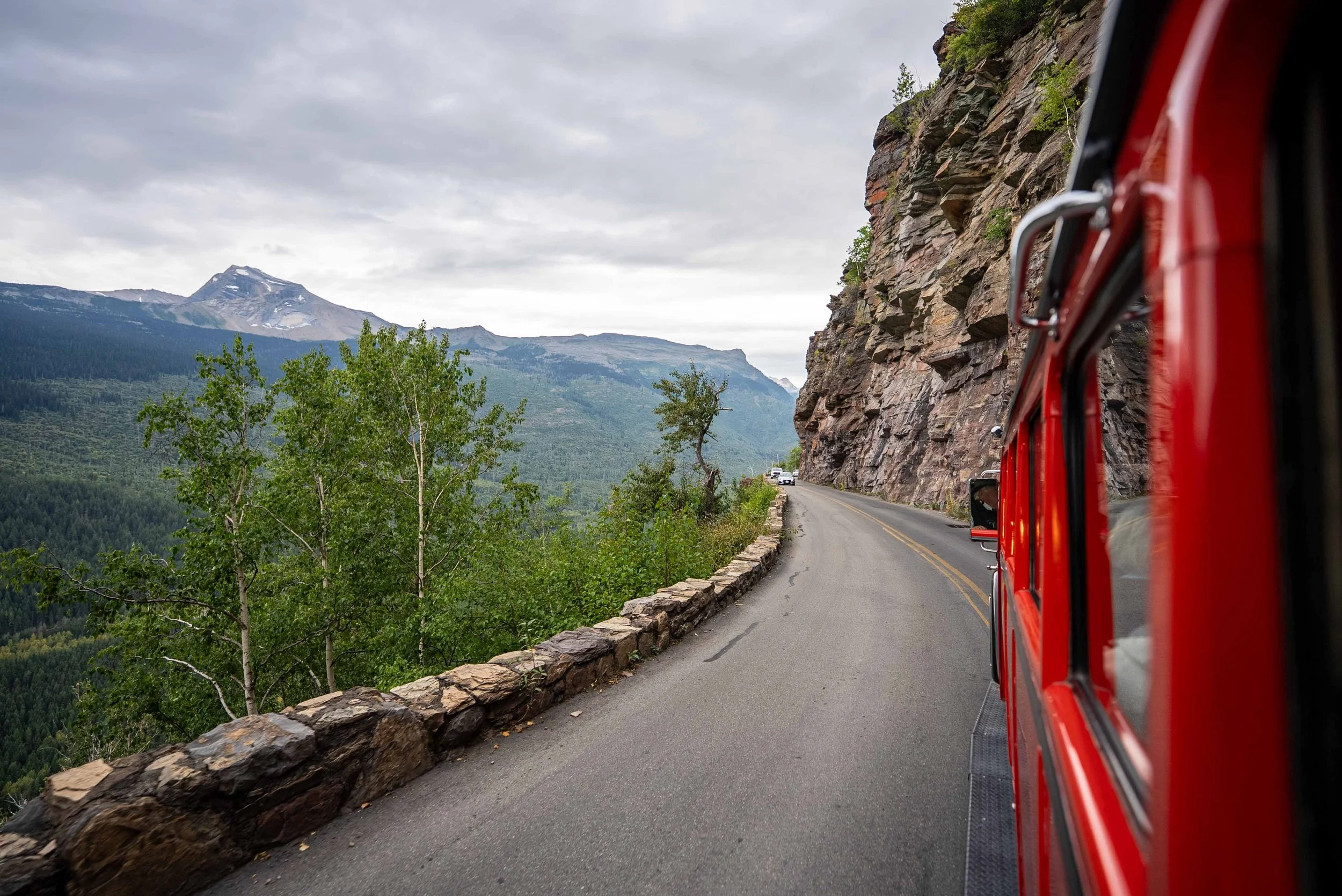 Going to the sun road view from the Red Bus Tour
