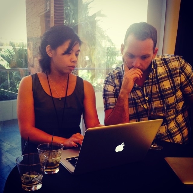 Andrew catches up with Christy Magcalas, former Kinney Lab Head Research Assistant, over cocktails and a thrilling discussion about PCR primer validations.