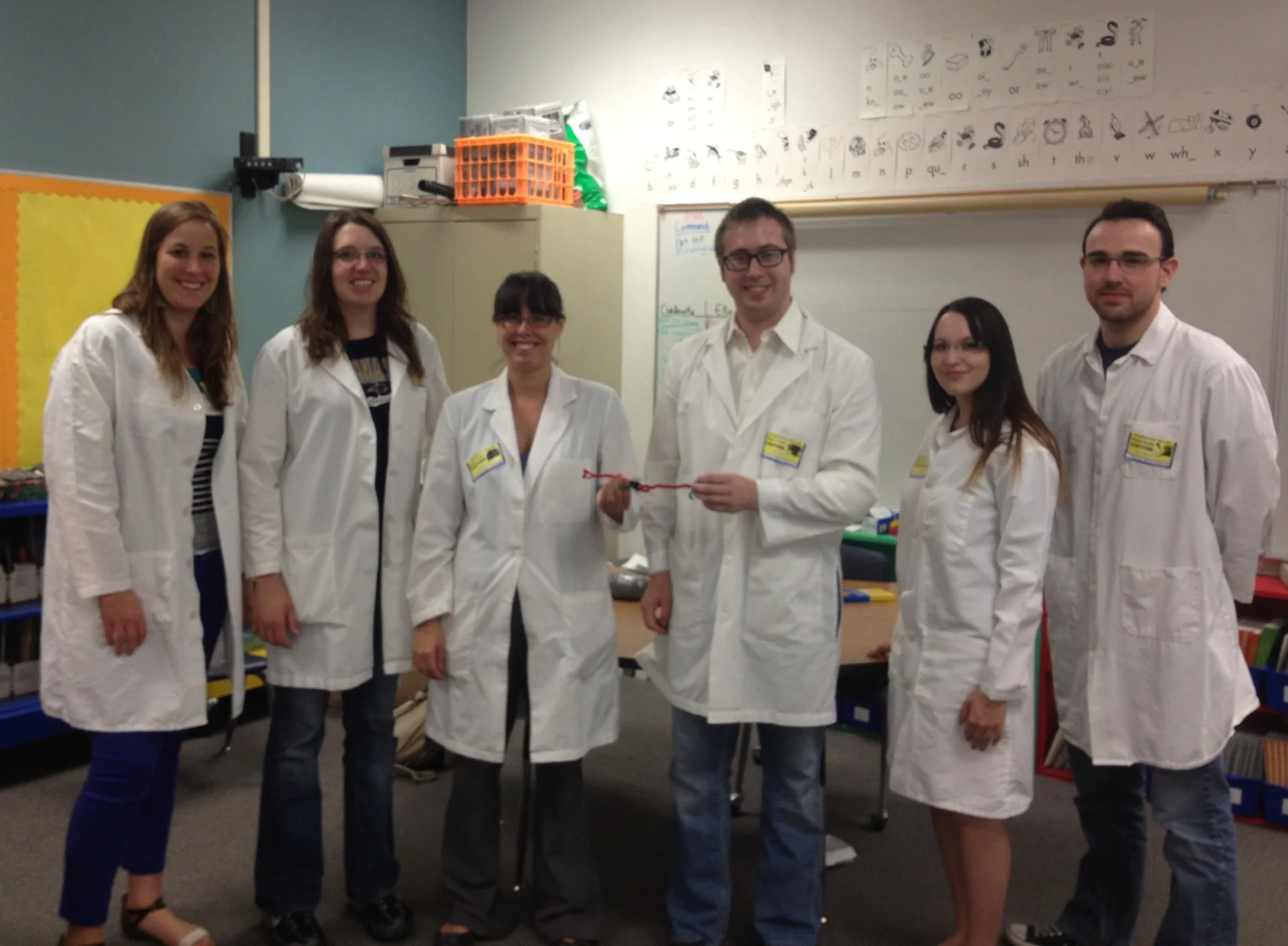 Wallin Elementary School Volunteers: Christina Vanden Bosch der Nederlanden, Emily Hensleigh, Meghan Pierce, Caleb Picker, Stephanie Nagl, Nathan Rudig. Not pictured: Monica Bolton.