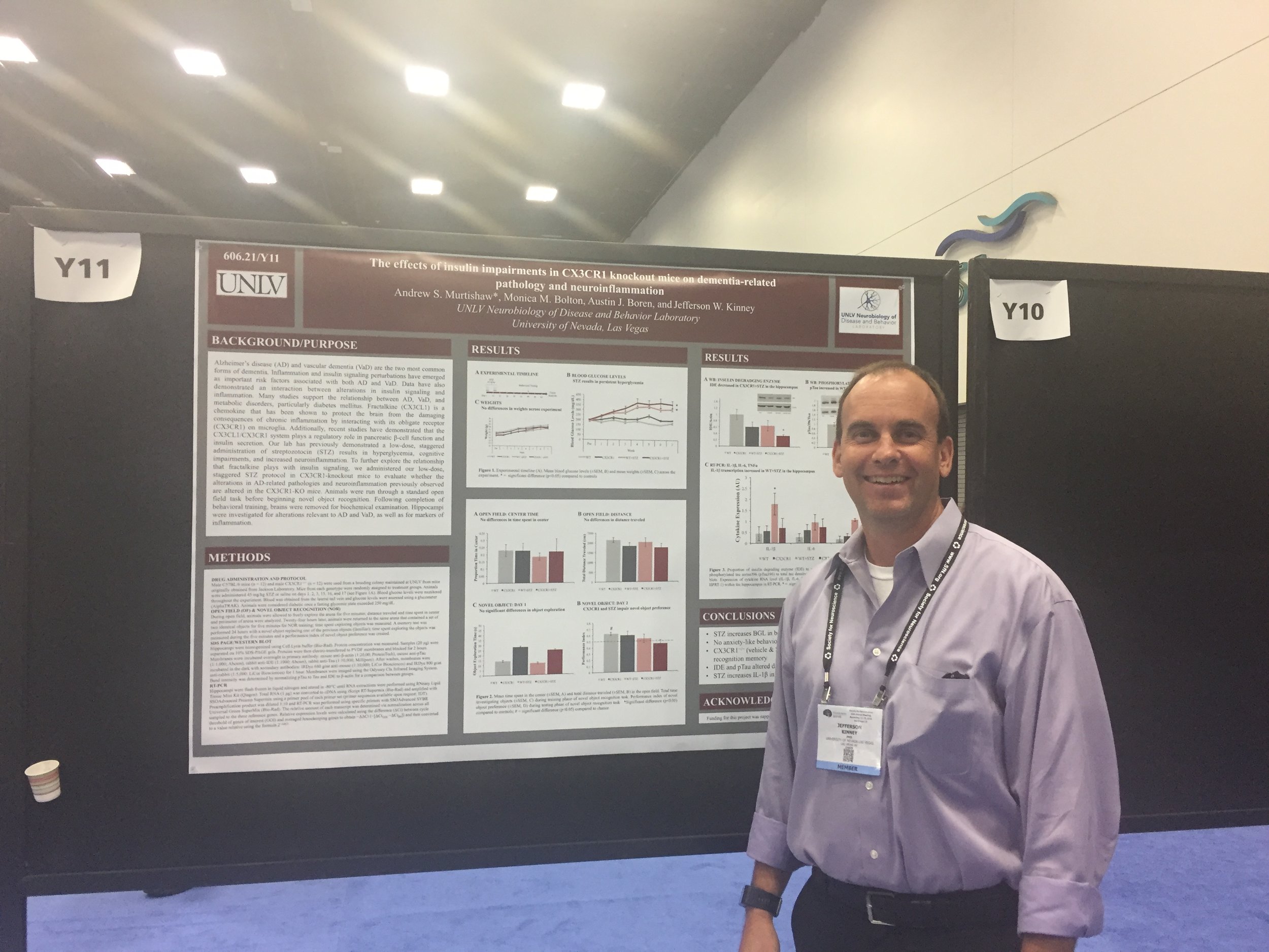 Dr. Kinney standing in for Andrew Murtishaw's 2016 SfN while Andrew took off for a little bit to track down another poster/presentation that he didn't want to miss. Thanks Dr. Kinney!