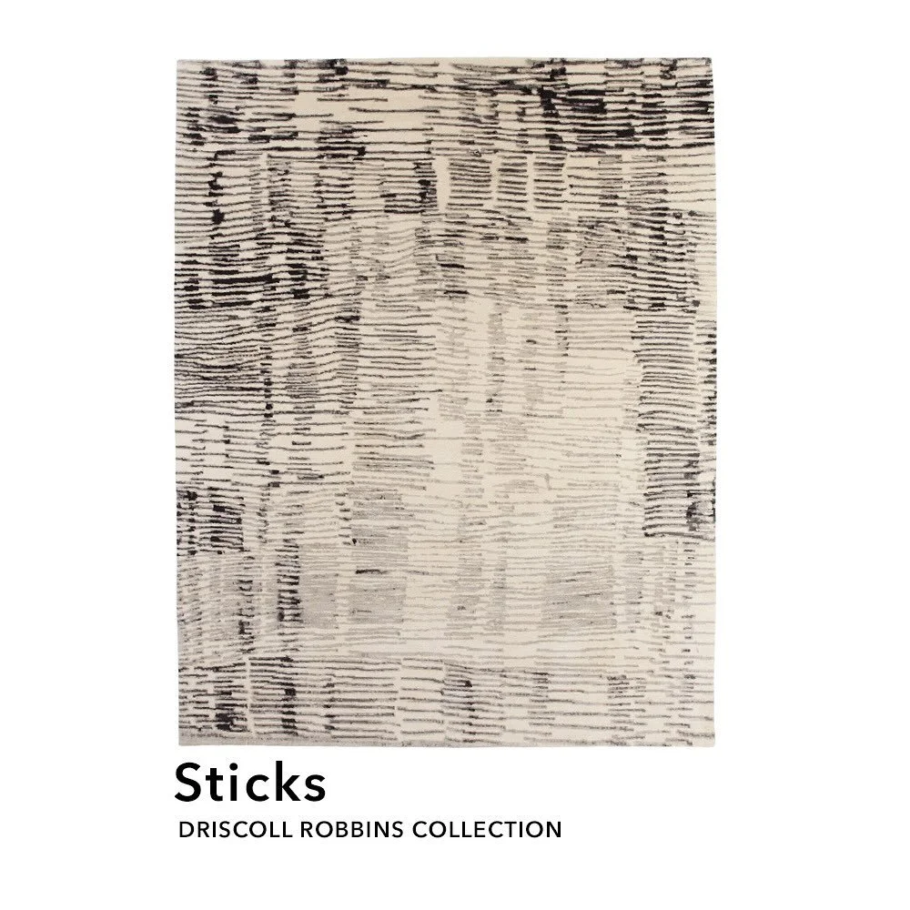 The understated beauty of Sticks. A monochromatic design echoing layered illustrations. A gorgeous fit for any room.