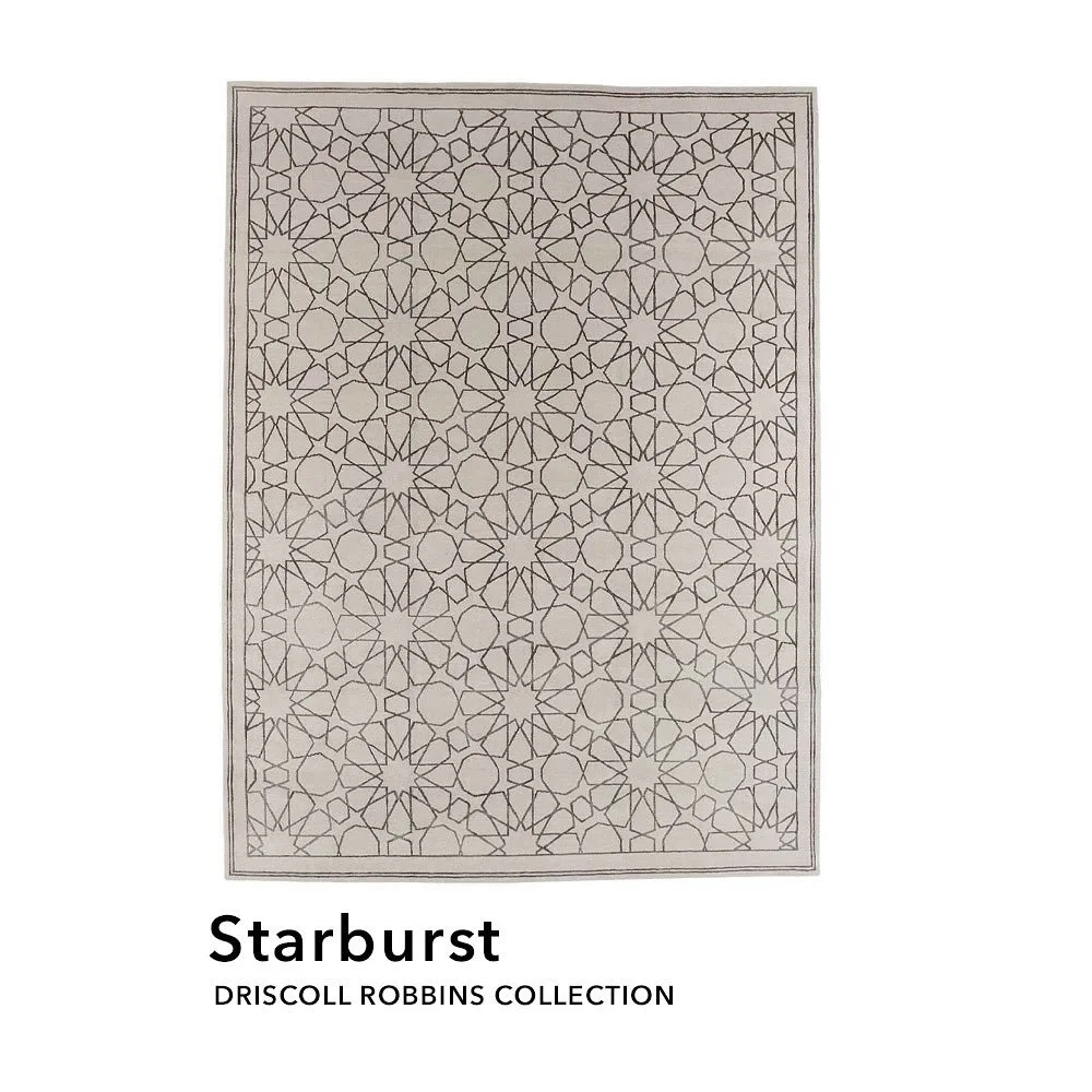 Simple yet distinctive line design. A geometric structure with starburst patterns repeats throughout this rug, offering a sophisticated grey tone that makes a lasting impression.