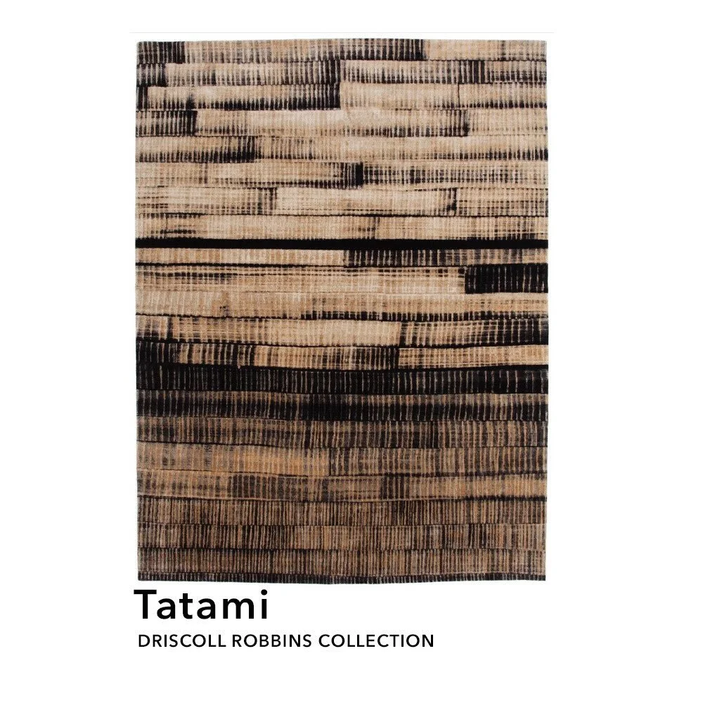 Driscoll Robbins features the remarkable Tatami design, a favorite for its stunning pattern and flexibility in a welcoming setting. You can check out samples and full-size options at our showroom.