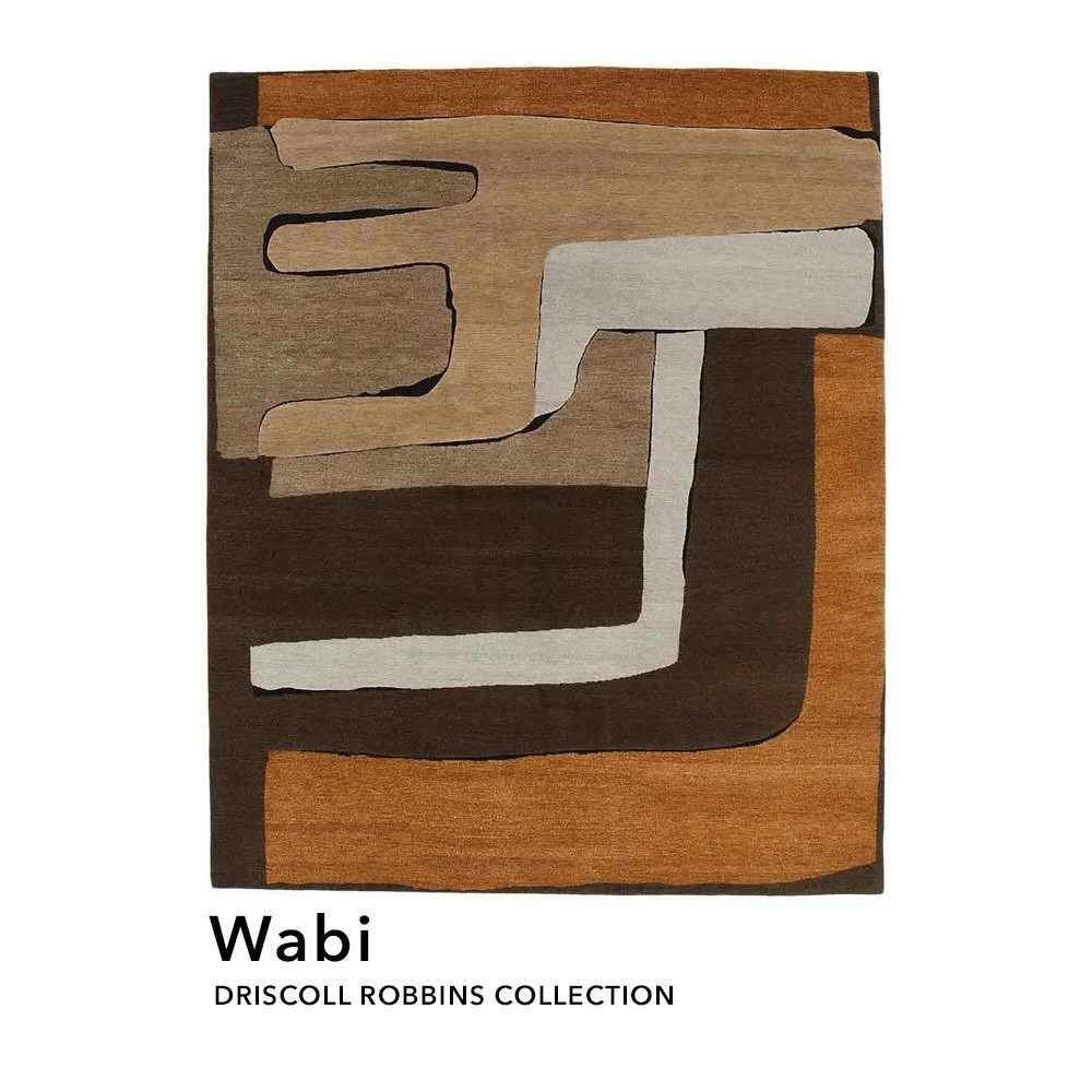 Colors and shapes and fluid lines come together in harmony with a rug to create a lasting impression. Wabi is available for the taking at our showroom in Seattle.