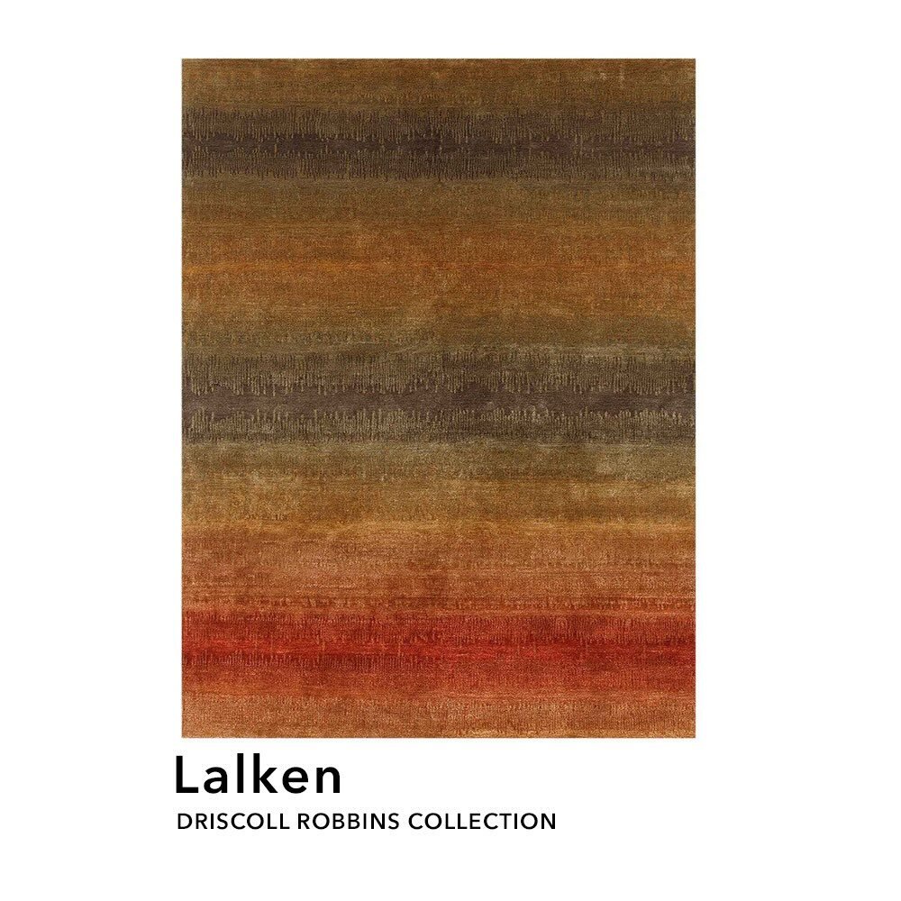 Discover Lalken, a stunning rug design from the Driscoll Robbins Collection. Its vibrant colors and gradients make it a favorite among many, complementing diverse room aesthetics. Come view this beauty in person and explore the range of hues availabl