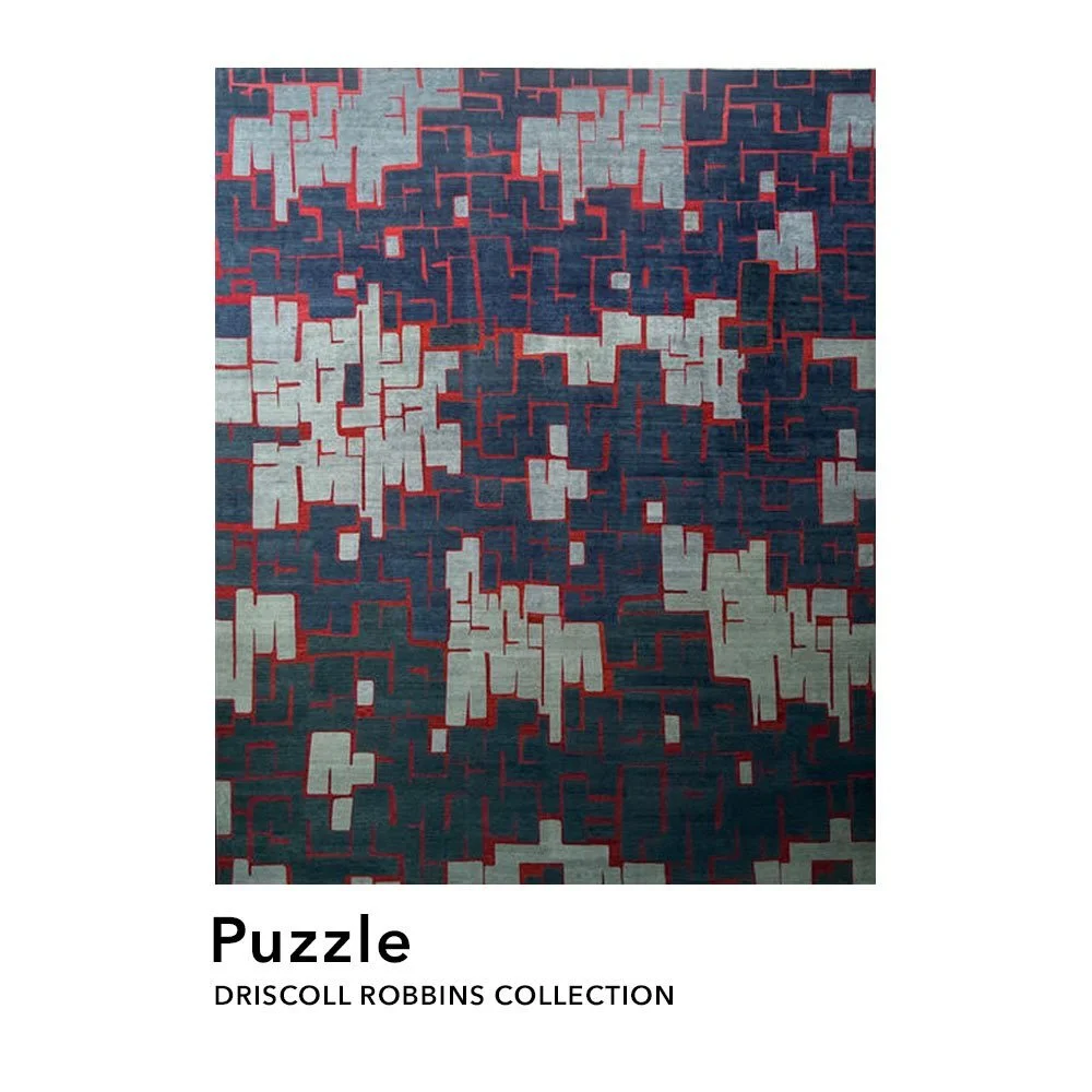 The geometrical Puzzle is a fun design in the Driscoll Robbins Collection. It is available in different color ways, pick up your sample or make one with us!