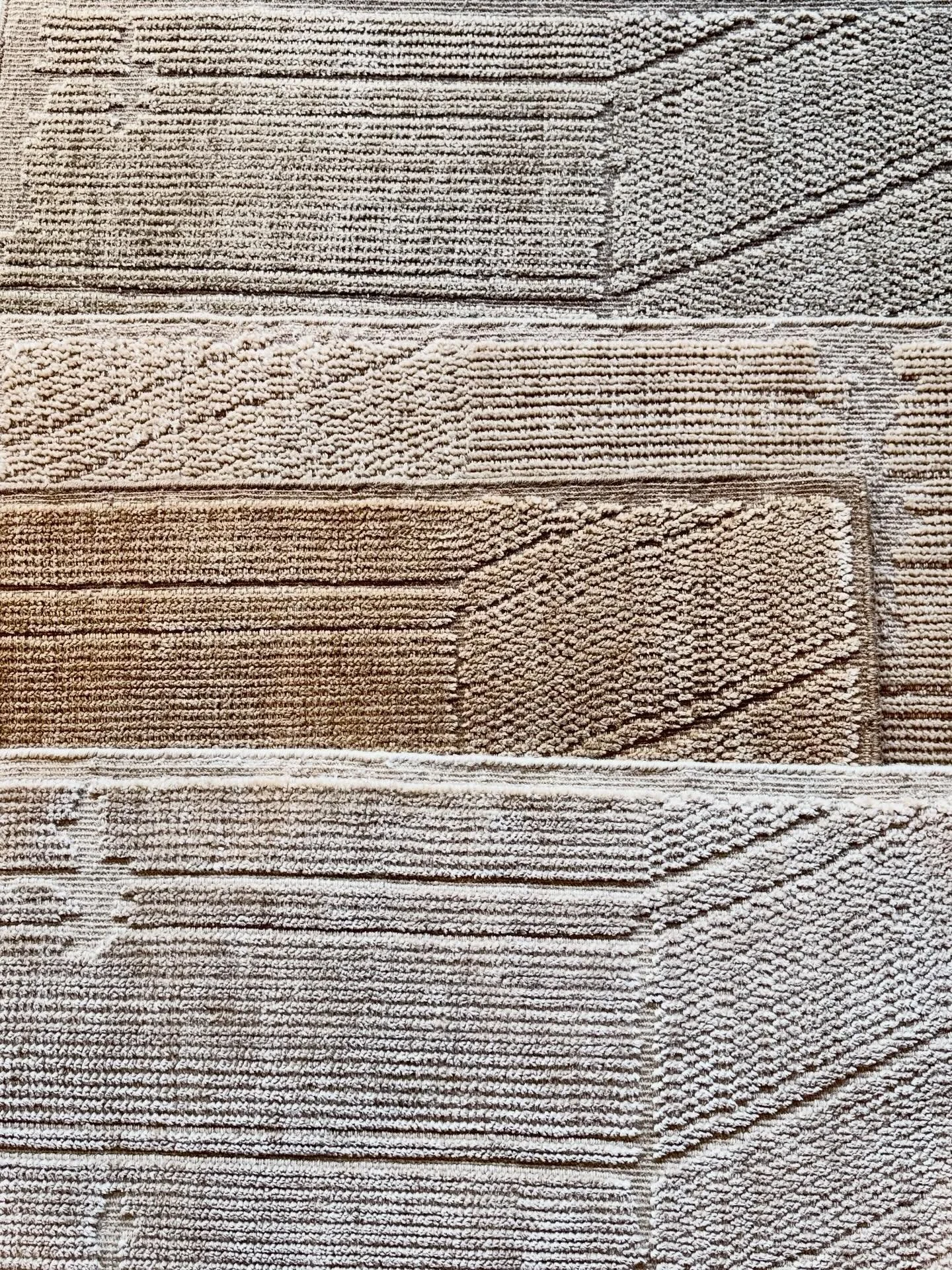 Discover the Fjord design, one of our newest collections! These simple, neutral-toned Mohair rug samples will bring serenity to your space!