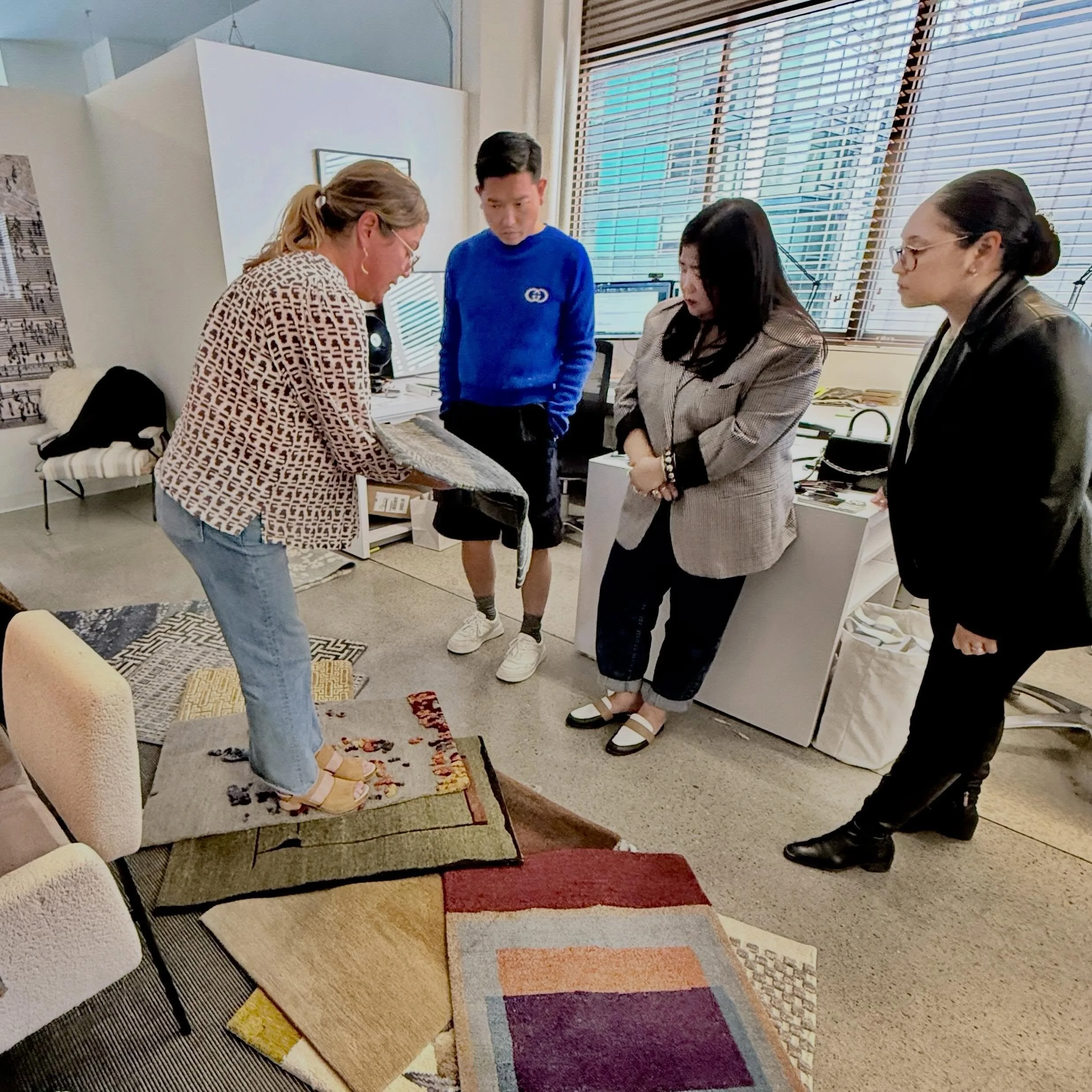 Always fun showing our newest samples available! @nbdesigngroup